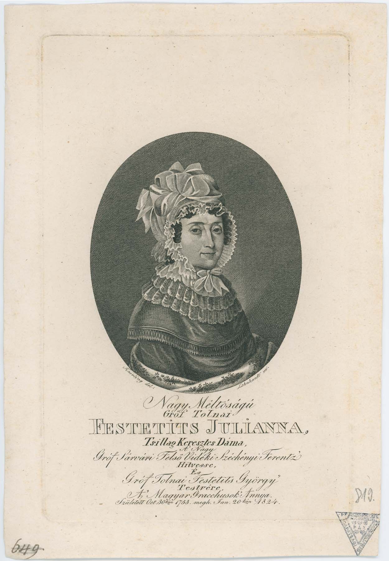 Gr. Tolnai Festetics Júlia 1753-1824 (Pannonhalma Főapátsági Múzeum CC BY-NC-SA)