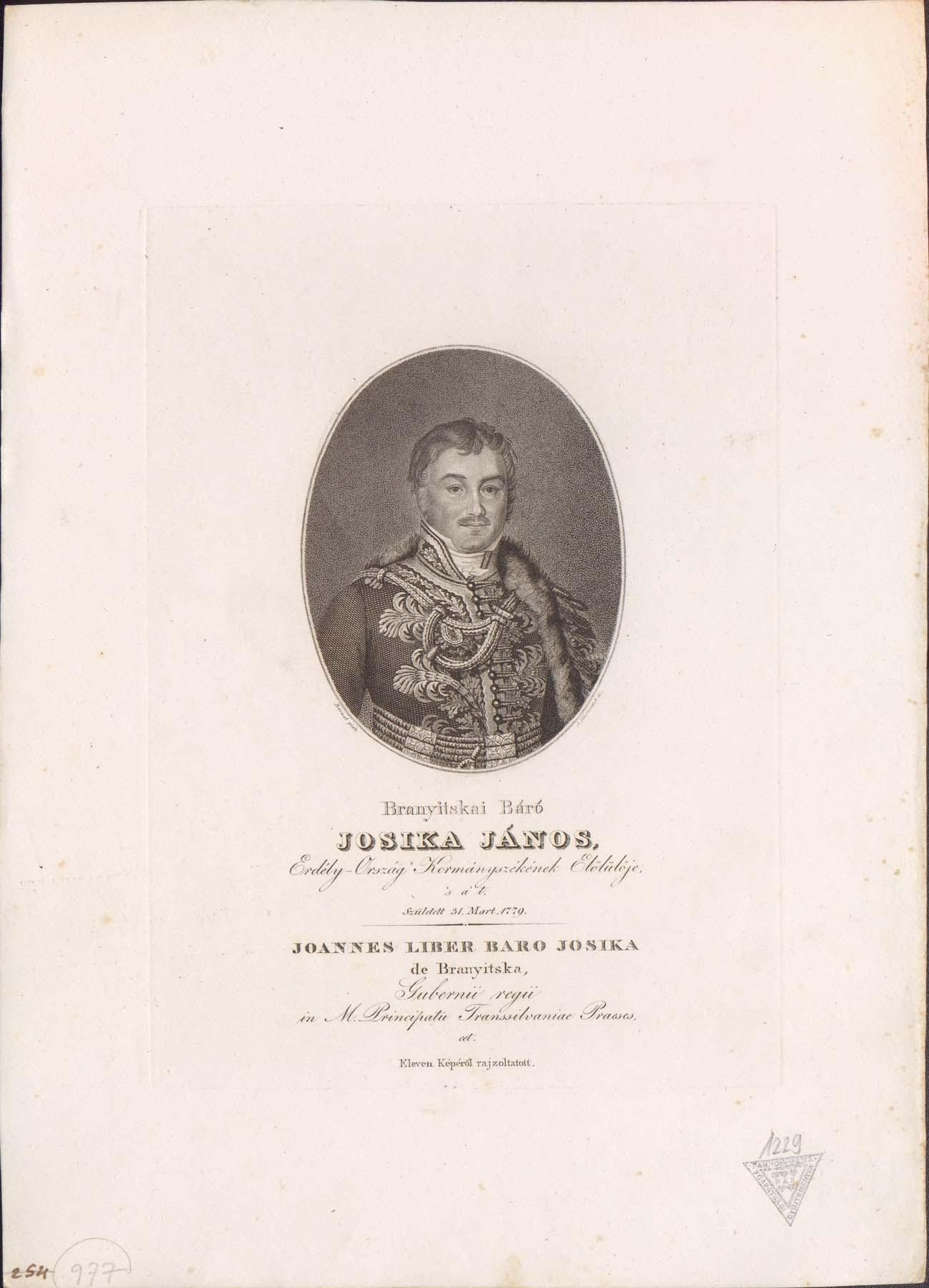 Br. Jósika János 1779 (Pannonhalma Főapátsági Múzeum CC BY-NC-SA)