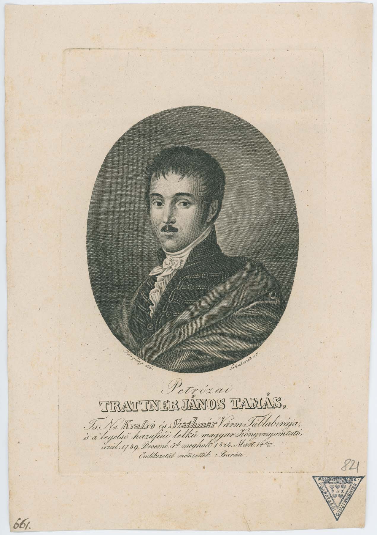 Petrózai Trattner János Tamás 1789-1824 (Pannonhalma Főapátsági Múzeum CC BY-NC-SA)