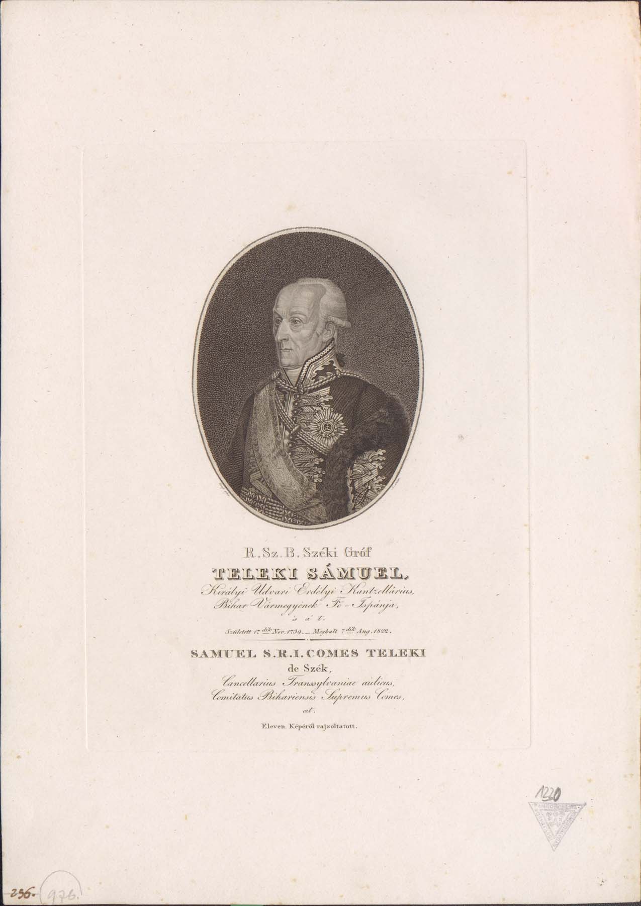 Gr. Teleki Sámuel 1739-1822 (Pannonhalma Főapátsági Múzeum CC BY-NC-SA)