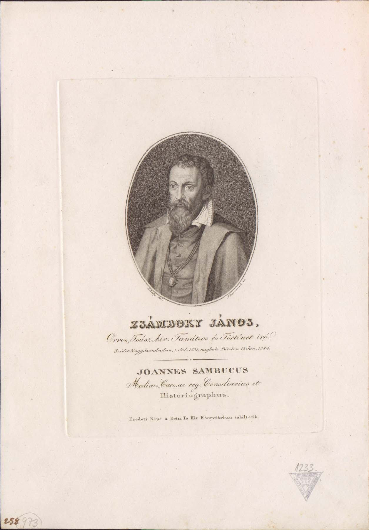 Zsámboky János történetíró 1531-1584 (Pannonhalma Főapátsági Múzeum CC BY-NC-SA)