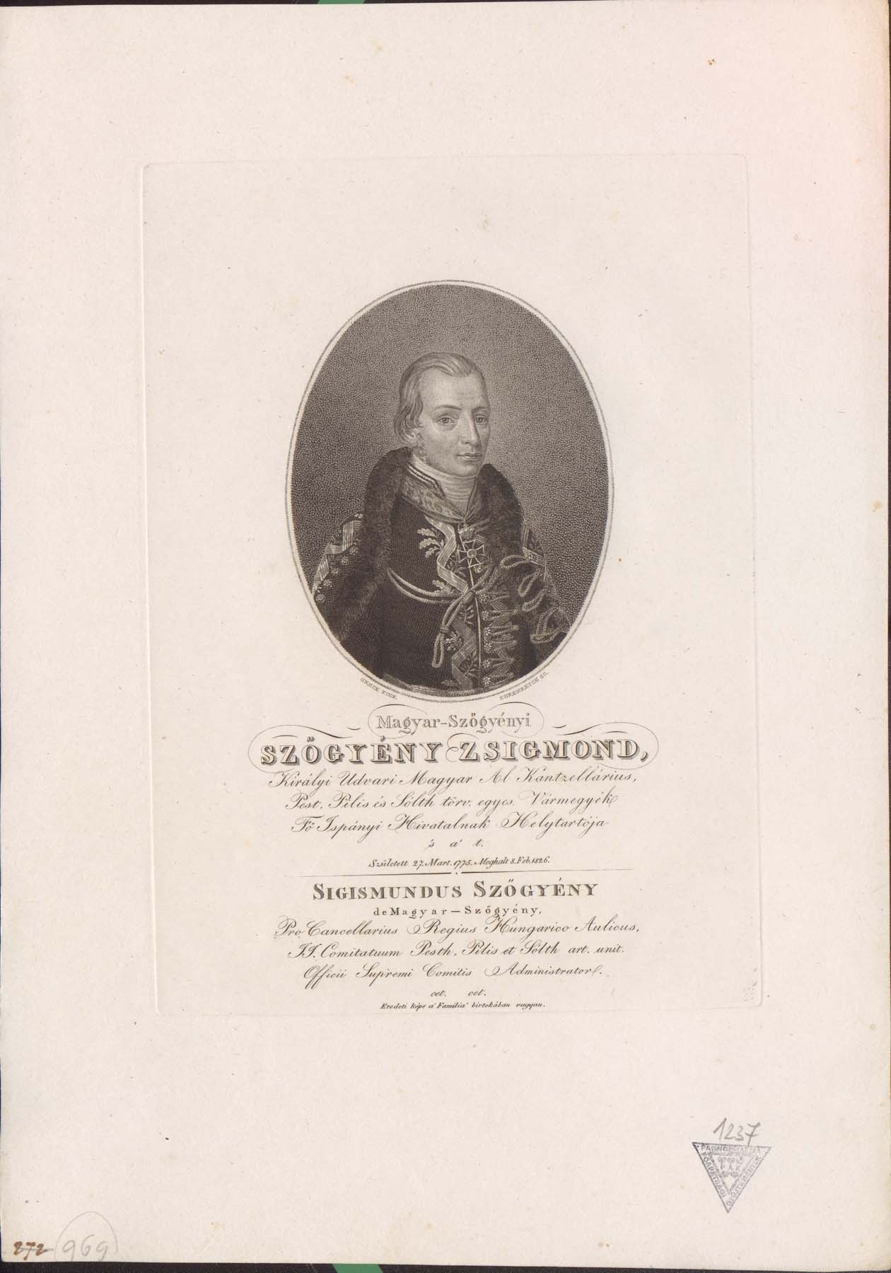 Szőgény Zsigmond 1775-1826 (Pannonhalma Főapátsági Múzeum CC BY-NC-SA)