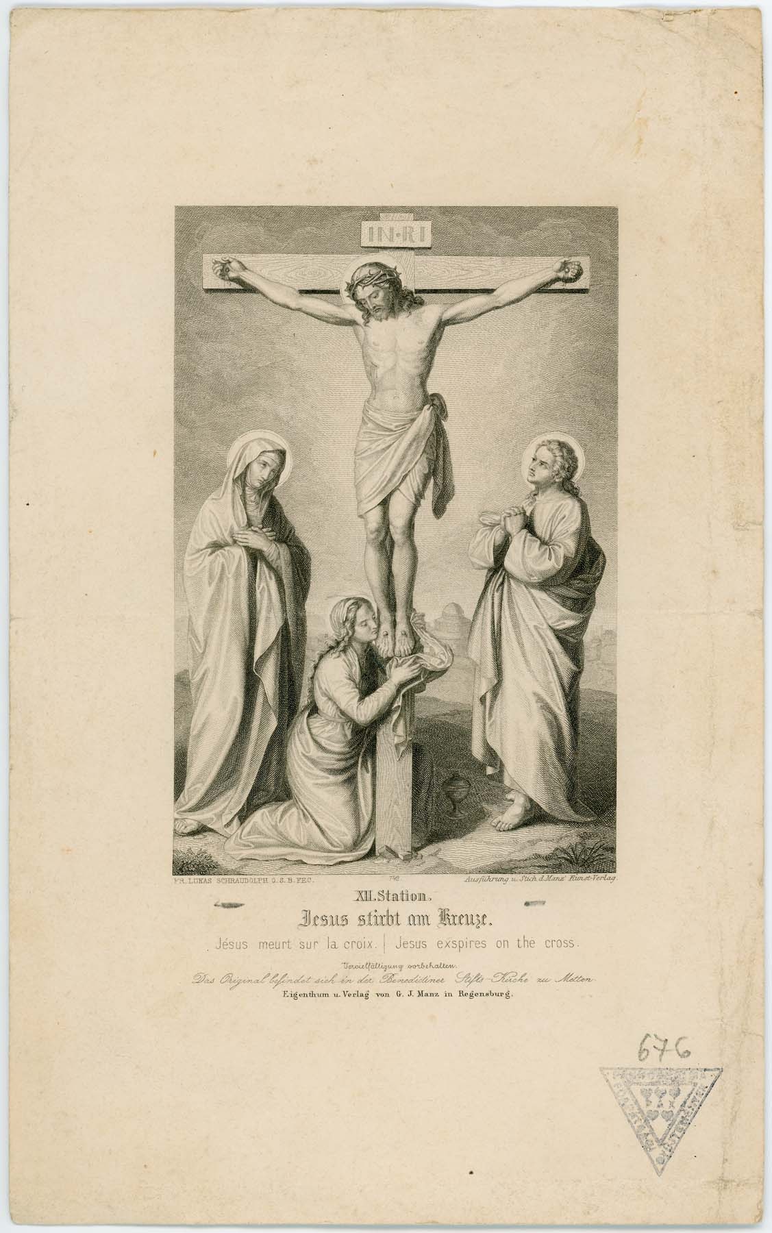 XII. stáció, Jézus meghal a kereszten (Pannonhalma Főapátsági Múzeum CC BY-NC-SA)