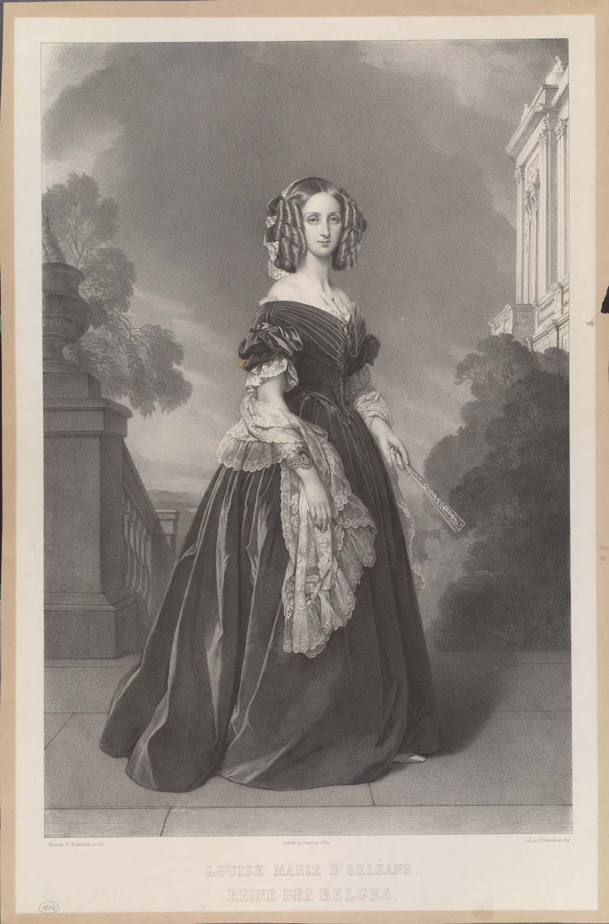 Orleani Lujza Mária belga királynő 1844 (Pannonhalma Főapátsági Múzeum CC BY-NC-SA)
