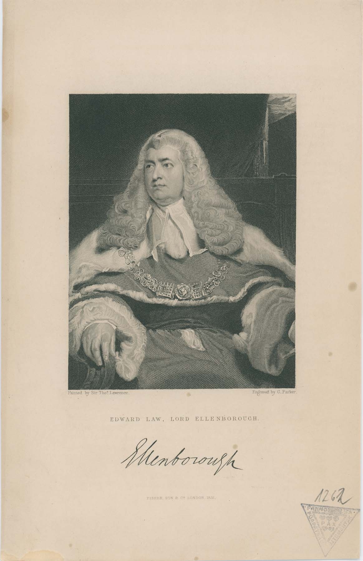Lord Ellenborough 1831 (Pannonhalma Főapátsági Múzeum CC BY-NC-SA)