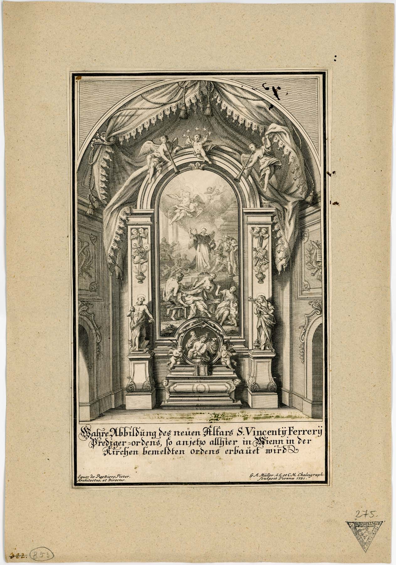 Ferreri Szt.Vince oltára, 1731 Bécs (Pannonhalma Főapátsági Múzeum CC BY-NC-SA)