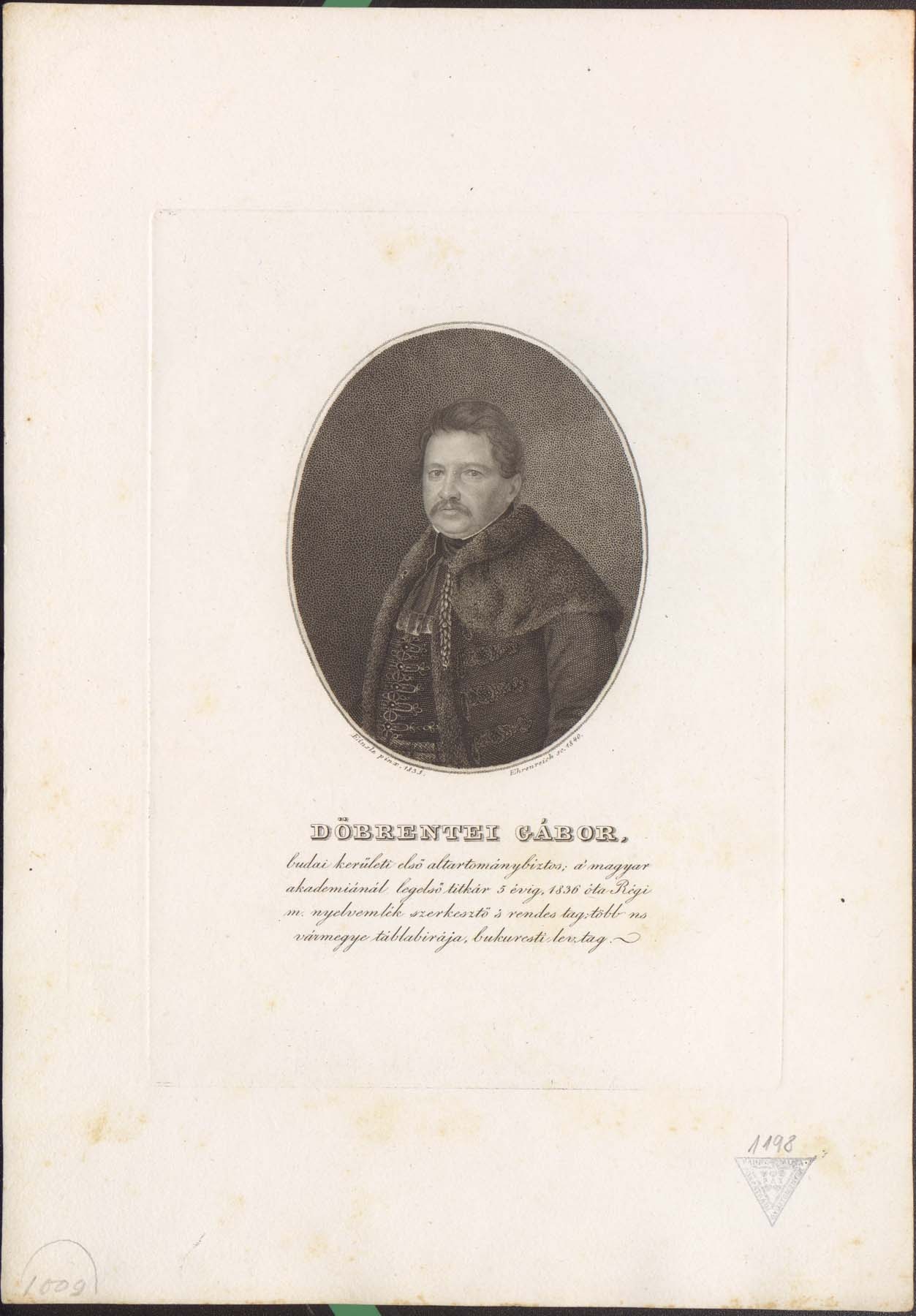 Döbrentei Gábor 1785-1851 (Pannonhalma Főapátsági Múzeum CC BY-NC-SA)