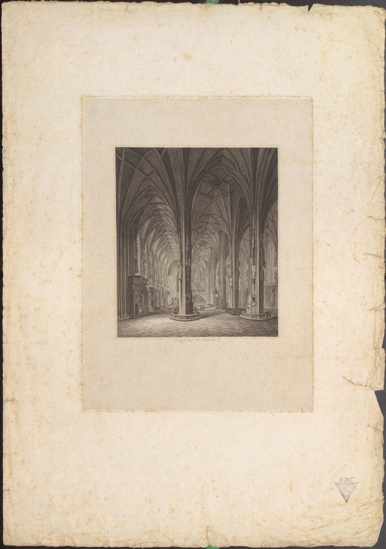 Gótikus templombelső, 1831 (Pannonhalma Főapátsági Múzeum CC BY-NC-SA)