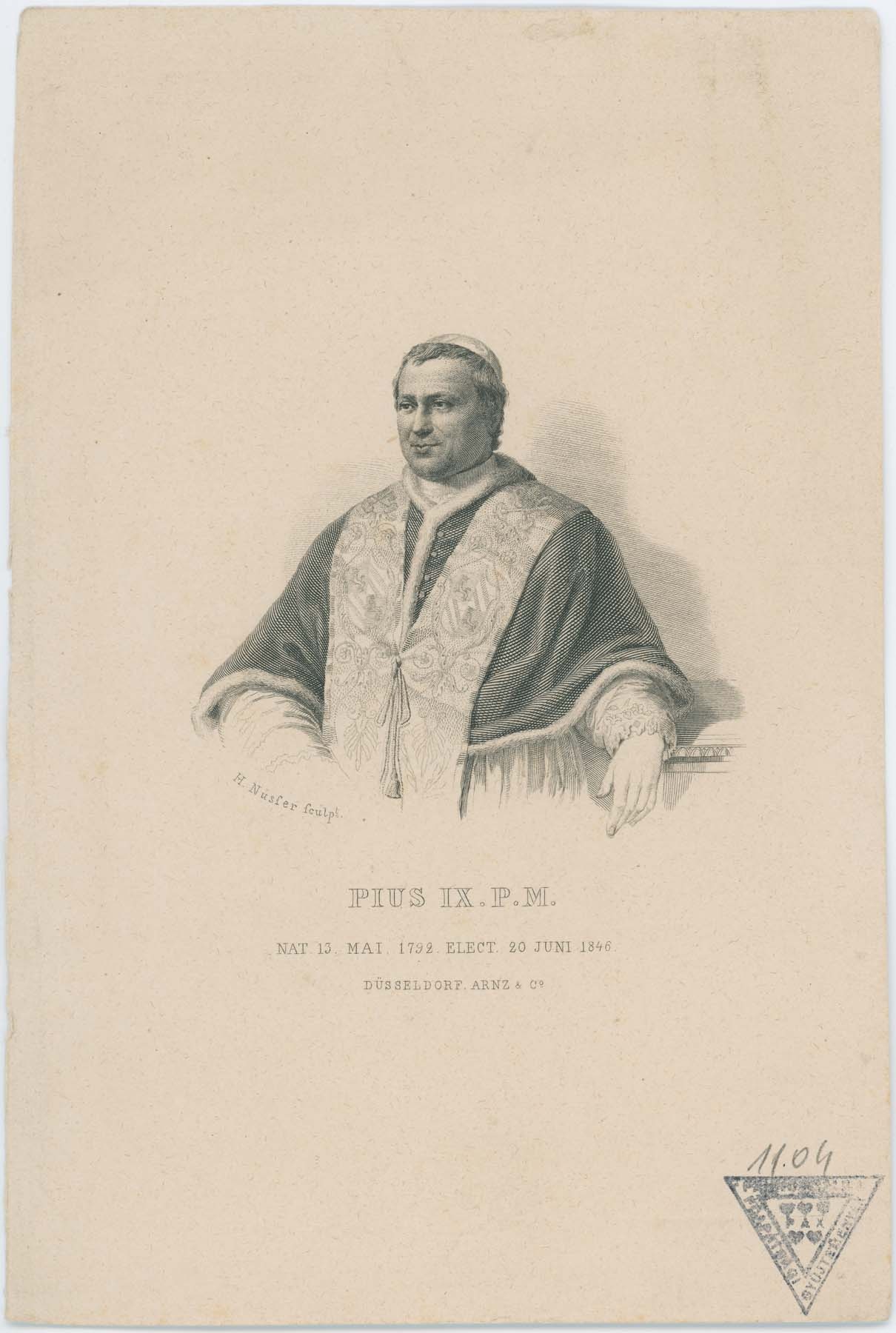 IX. Pius pápa 1792 (Pannonhalma Főapátsági Múzeum CC BY-NC-SA)
