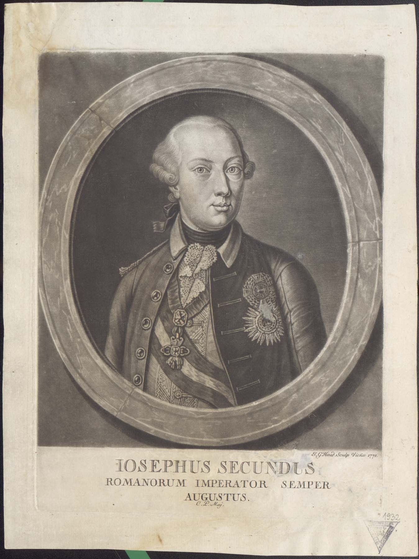 II. József császár 1771 (Pannonhalma Főapátsági Múzeum CC BY-NC-SA)