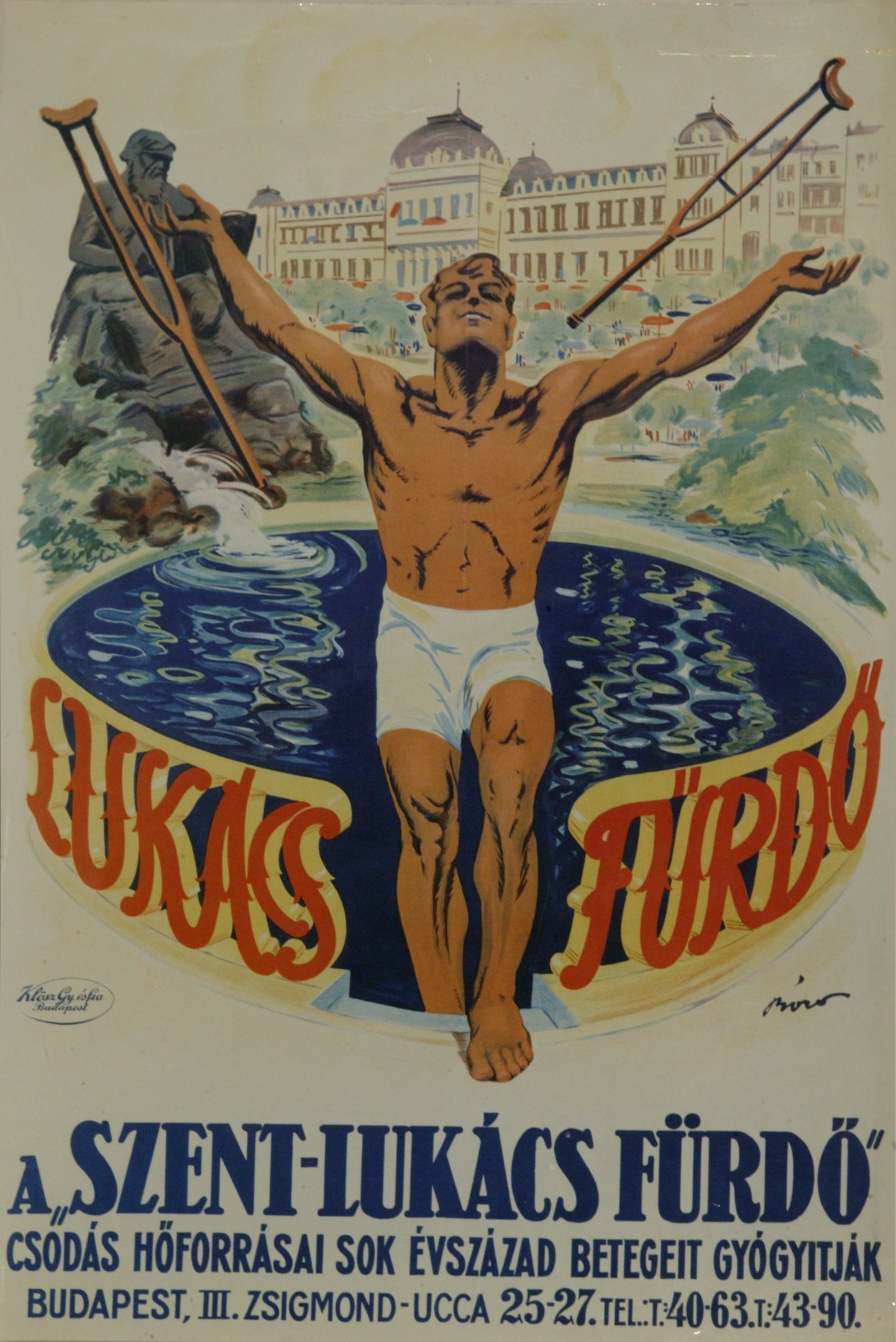 Plakát - Szent Lukács gyógyfürdő (Magyar Környezetvédelmi és Vízügyi Múzeum - Duna Múzeum CC BY-NC-SA)