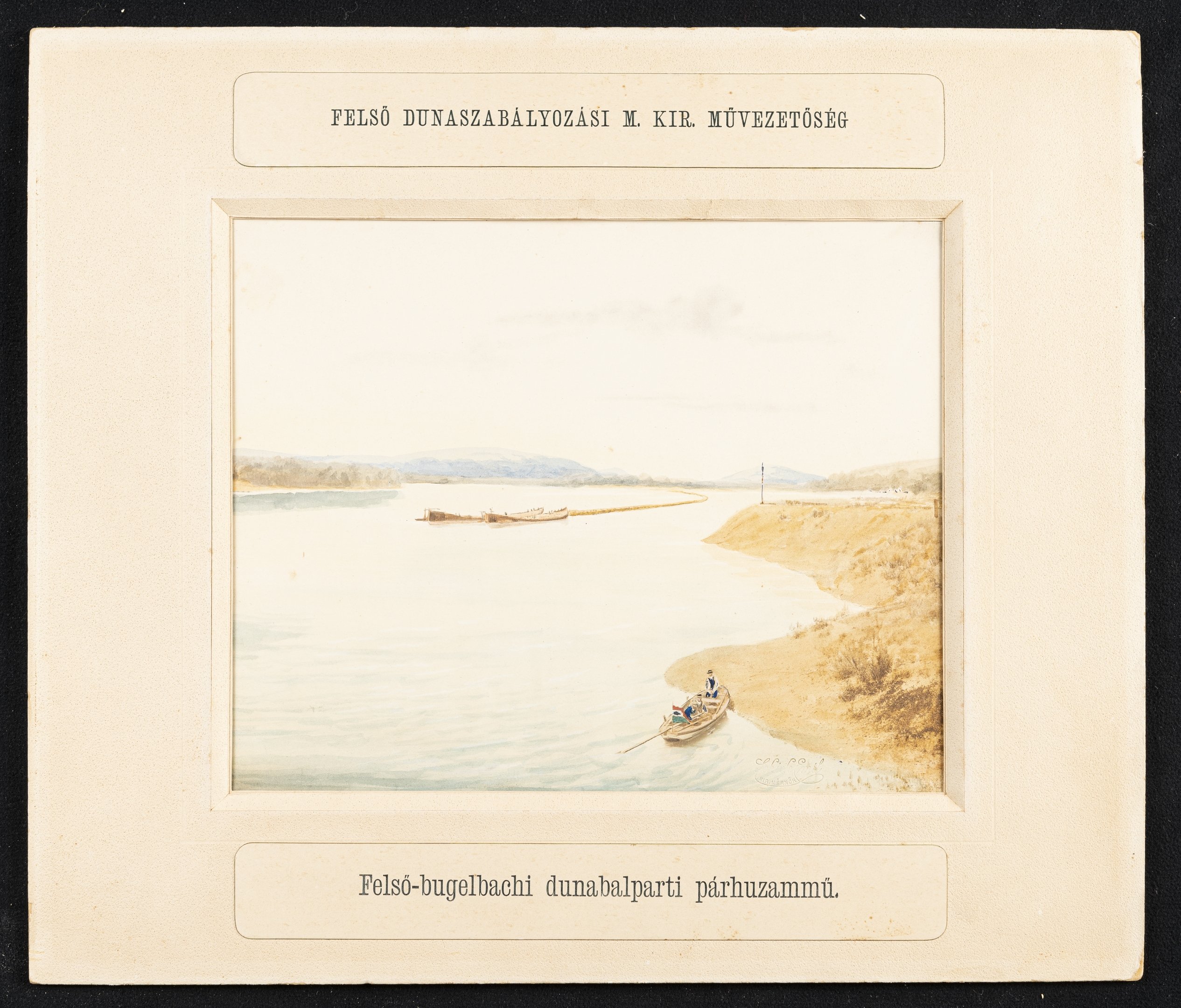 Felső-bugelbachi dunabalparti párhuzammű a Felső-Duna szabályozásakor (Magyar Környezetvédelmi és Vízügyi Múzeum - Duna Múzeum CC BY-NC-SA)