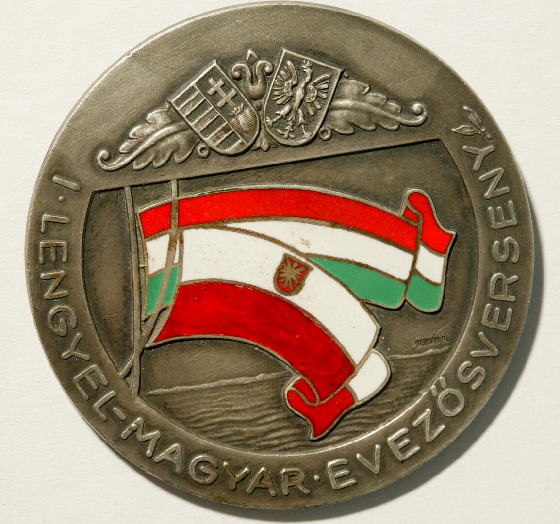 I. Lengyel-Magyar Evezősverseny -1937 emlékérem (Magyar Környezetvédelmi és Vízügyi Múzeum - Duna Múzeum CC BY-NC-SA)
