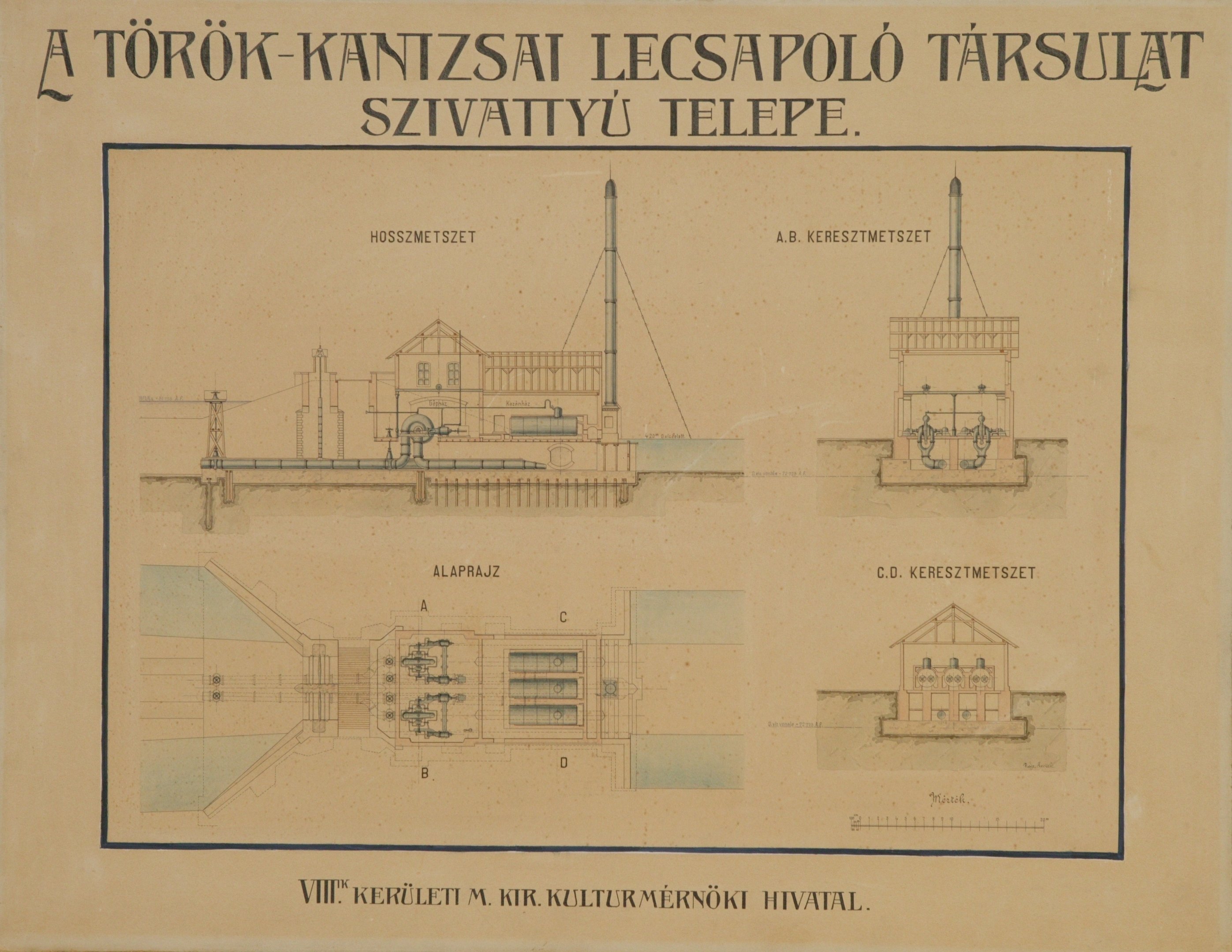 A Törökkanizsai Lecsapoló Társulat szivattyútelepe (Magyar Környezetvédelmi és Vízügyi Múzeum - Duna Múzeum CC BY-NC-SA)