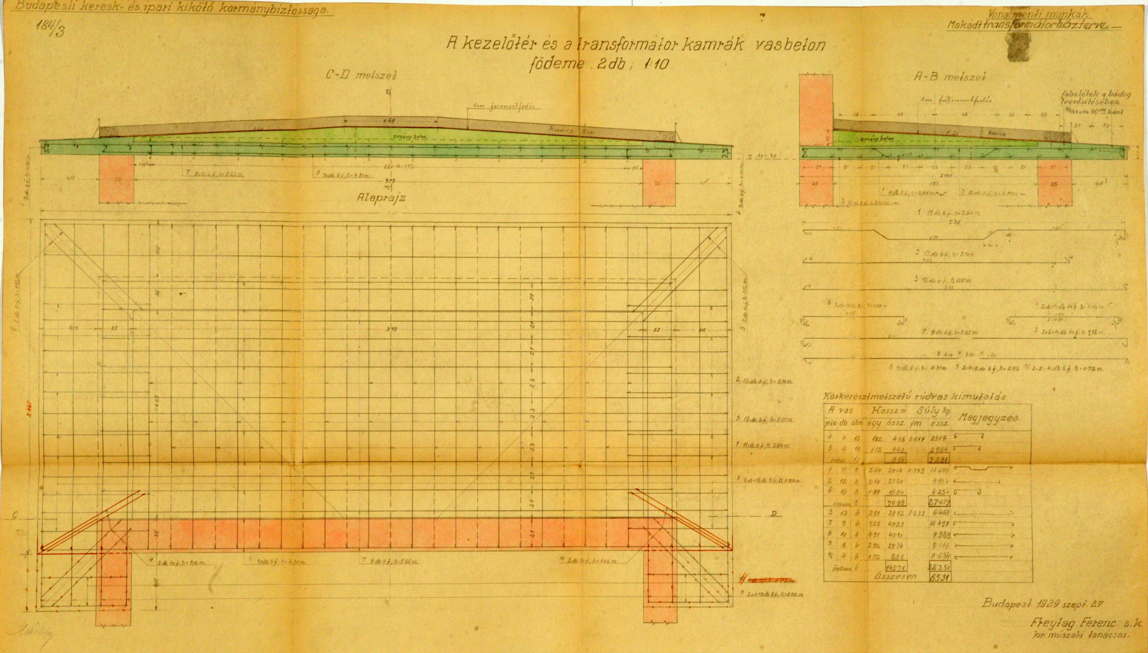A makádi szivattyútelep transzformátorházának terve (Magyar Környezetvédelmi és Vízügyi Múzeum - Duna Múzeum CC BY-NC-SA)