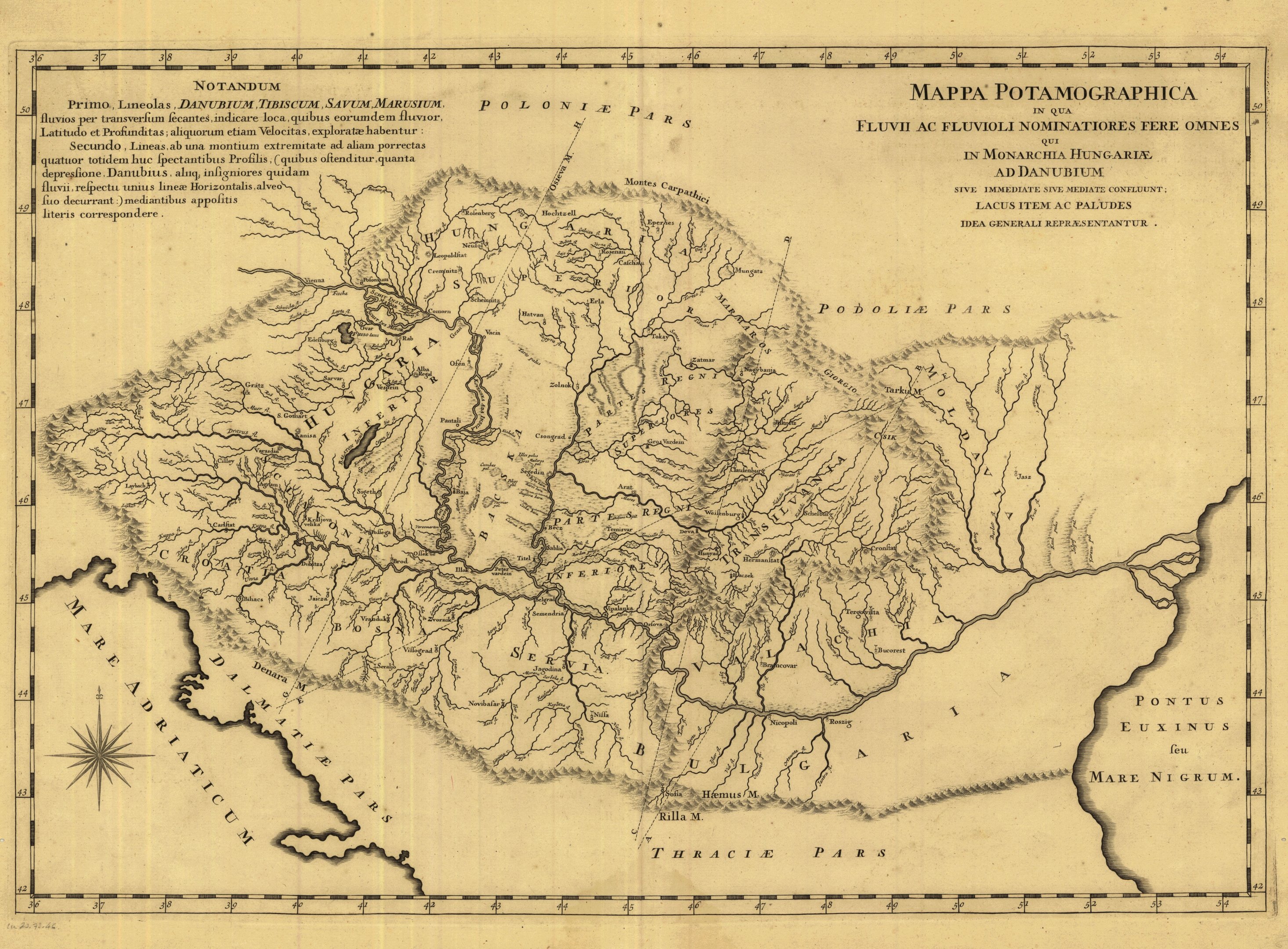 Mappa Potamographica - A Duna vízrendszerét ábrázoló térkép (Magyar Környezetvédelmi és Vízügyi Múzeum - Duna Múzeum CC BY-NC-SA)