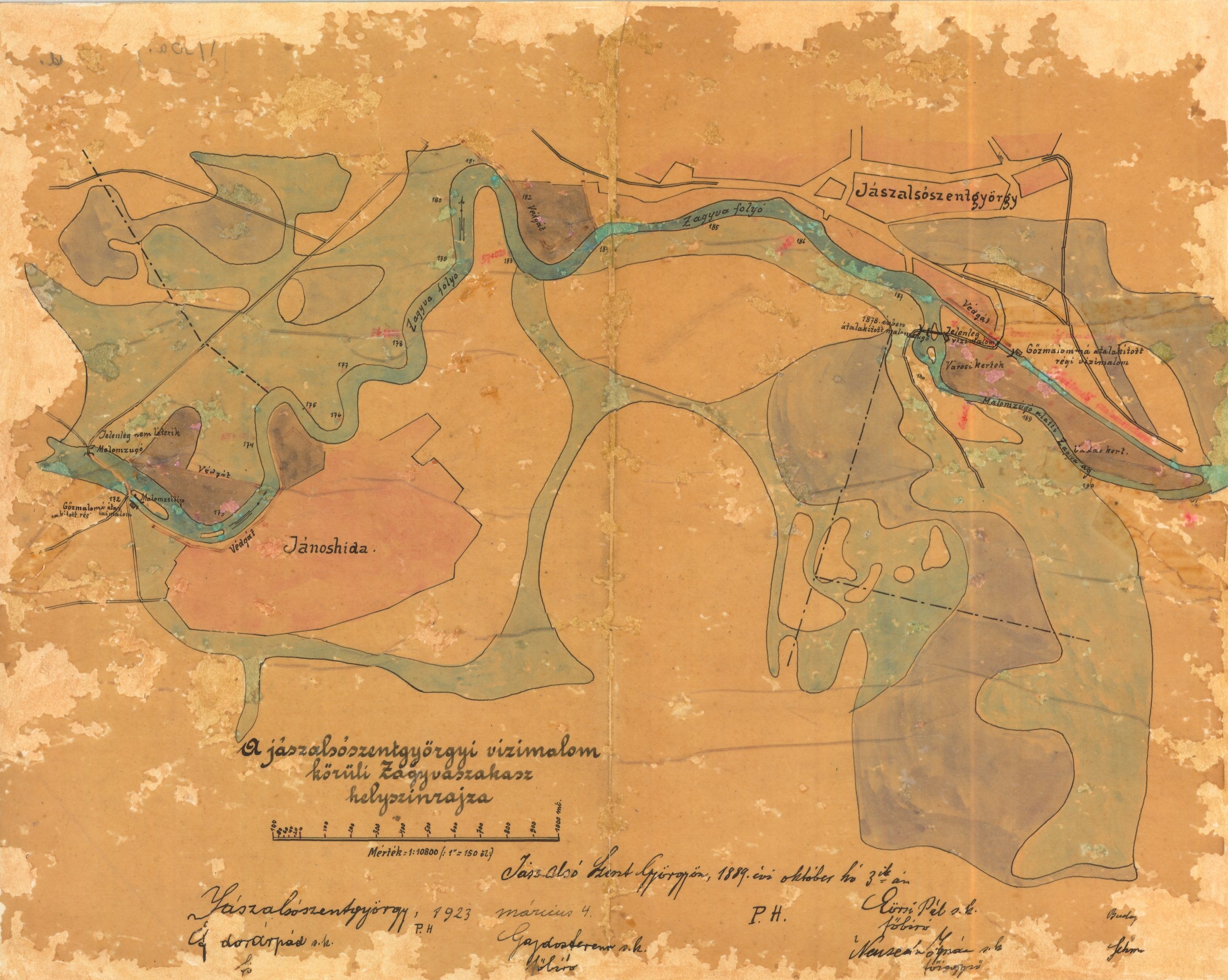 A jászalsószentgyörgyi vizimalom körüli Zagyva-szakasz helyszínrajza (Magyar Környezetvédelmi és Vízügyi Múzeum - Duna Múzeum CC BY-NC-SA)