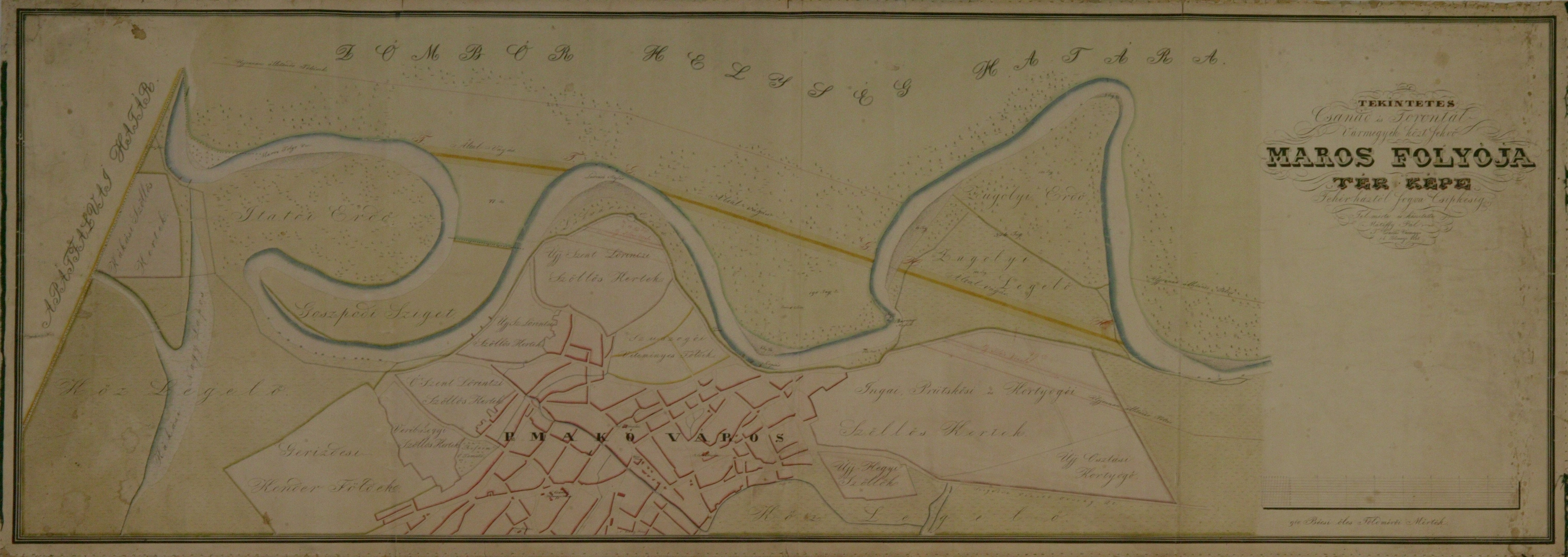 A Maros folyó térképe (Magyar Környezetvédelmi és Vízügyi Múzeum - Duna Múzeum CC BY-NC-SA)