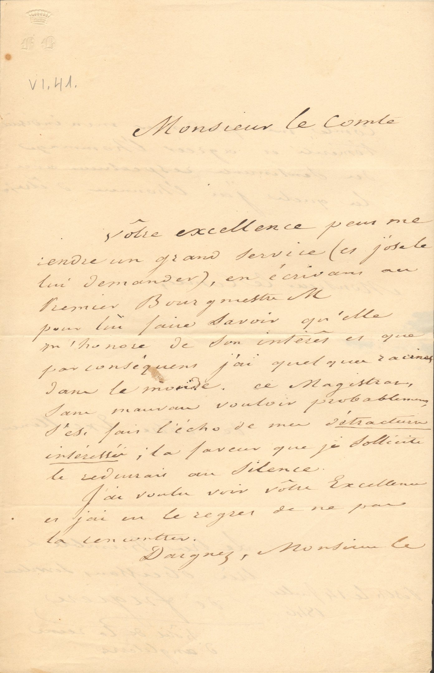 De Frigiere levele Széchenyi Istvánhoz (Magyar Környezetvédelmi és Vízügyi Múzeum - Duna Múzeum CC BY-NC-SA)