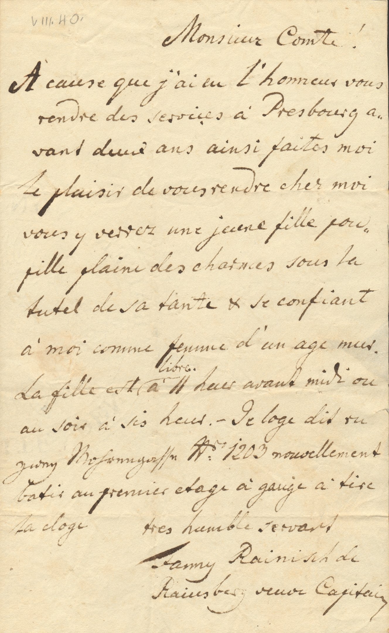Rainisch Fanny levele Széchenyi Istvánhoz (Magyar Környezetvédelmi és Vízügyi Múzeum - Duna Múzeum CC BY-NC-SA)