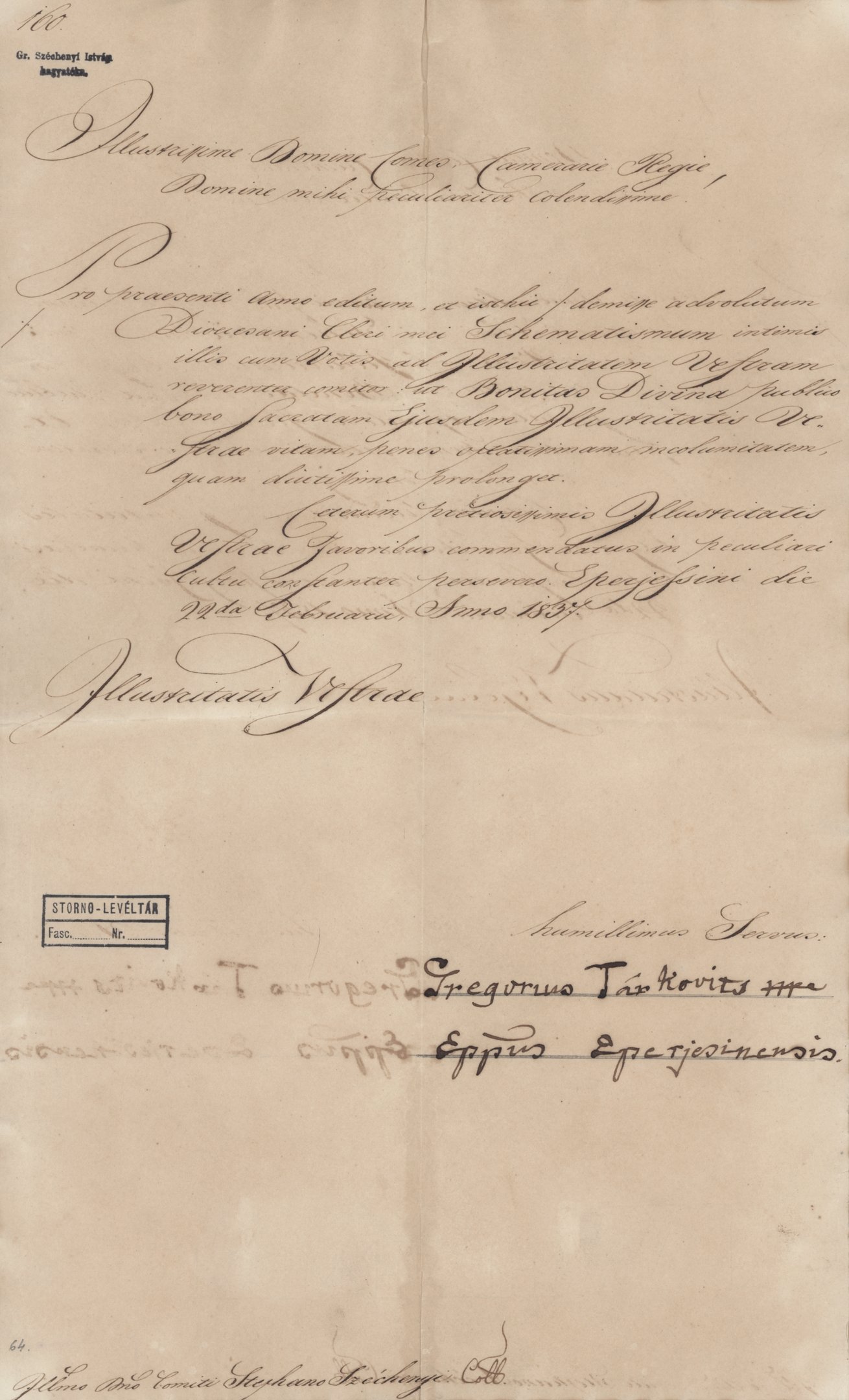 Tárkovits Gergely levele (Magyar Környezetvédelmi és Vízügyi Múzeum - Duna Múzeum CC BY-NC-SA)