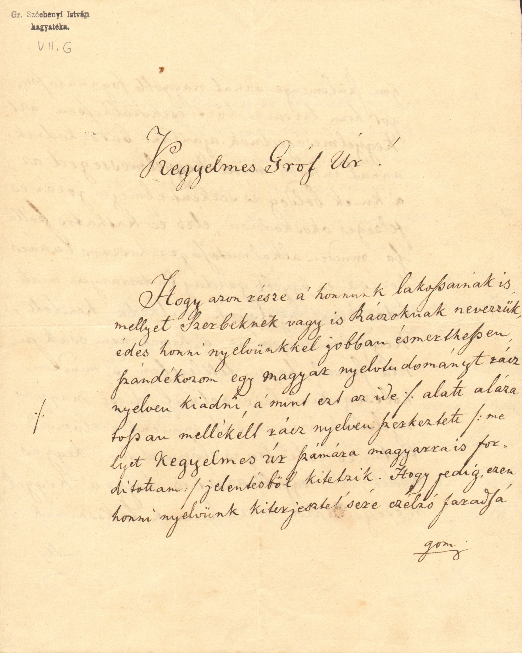 Iszákovits Constantin levele Széchenyi Istvánhoz (Magyar Környezetvédelmi és Vízügyi Múzeum - Duna Múzeum CC BY-NC-SA)