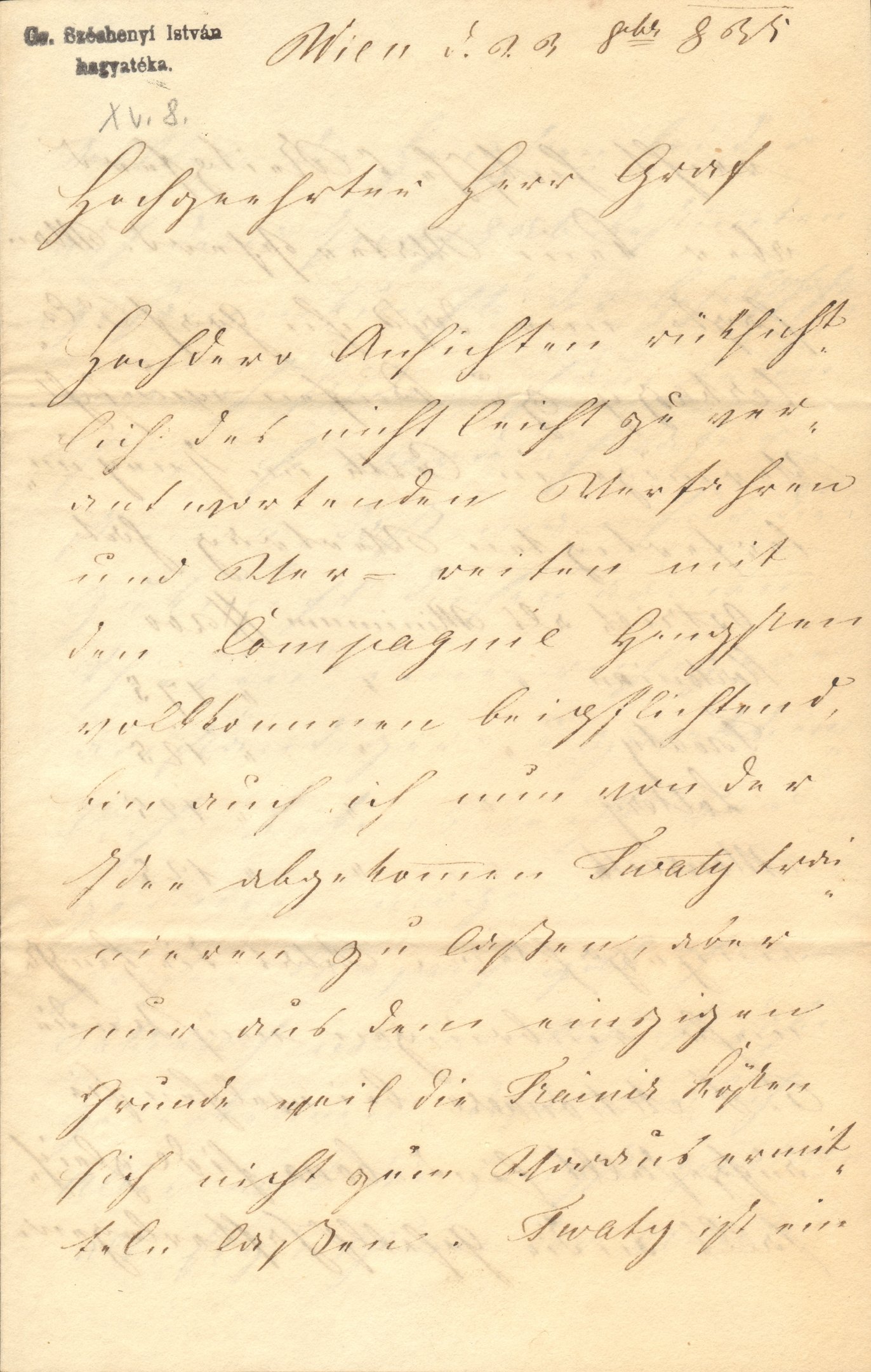 Joseph Biedermann levele Széchenyi Istvánhoz (Magyar Környezetvédelmi és Vízügyi Múzeum - Duna Múzeum CC BY-NC-SA)