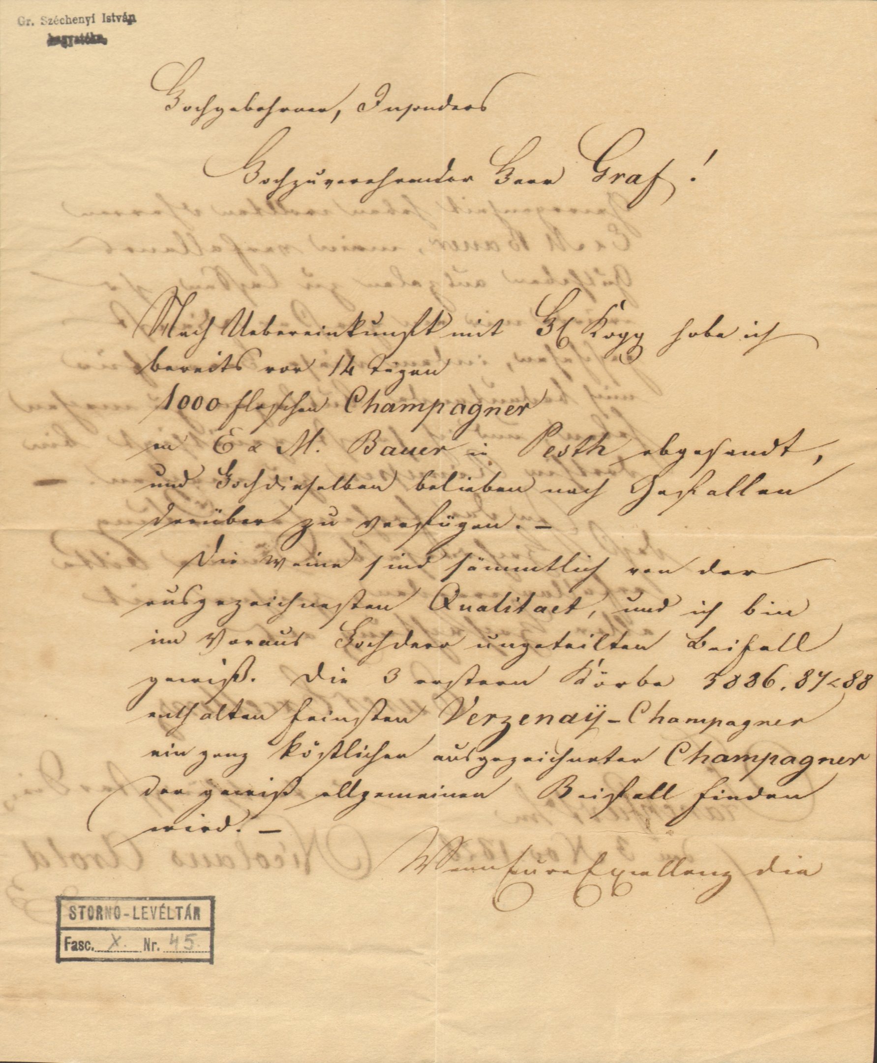 Nicolaus Arold levele Széchenyi Istvánhoz (Magyar Környezetvédelmi és Vízügyi Múzeum - Duna Múzeum CC BY-NC-SA)