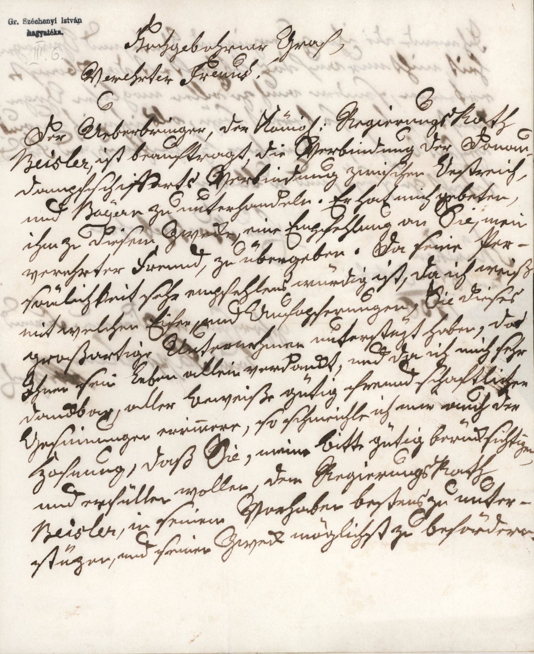 Gróf Karl Pappenheim levele Széchenyi Istvánhoz (Magyar Környezetvédelmi és Vízügyi Múzeum - Duna Múzeum CC BY-NC-SA)