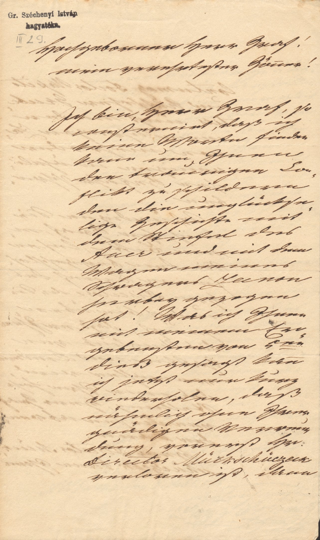 Popovich Lázár levele Széchenyi Istvánhoz (Magyar Környezetvédelmi és Vízügyi Múzeum - Duna Múzeum CC BY-NC-SA)