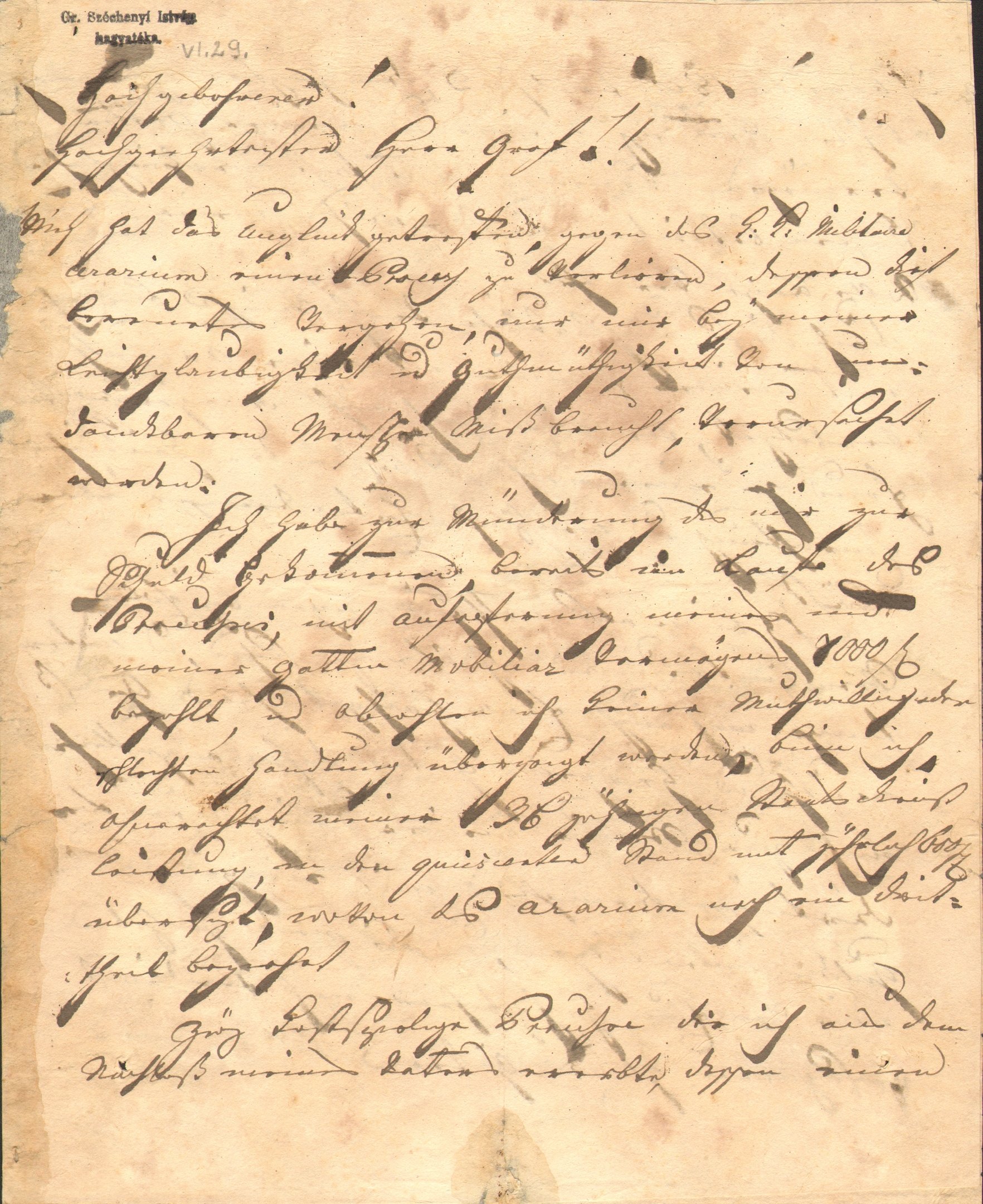 Von Haring hadbiztos levele Széchenyi Istvánhoz (Magyar Környezetvédelmi és Vízügyi Múzeum - Duna Múzeum CC BY-NC-SA)