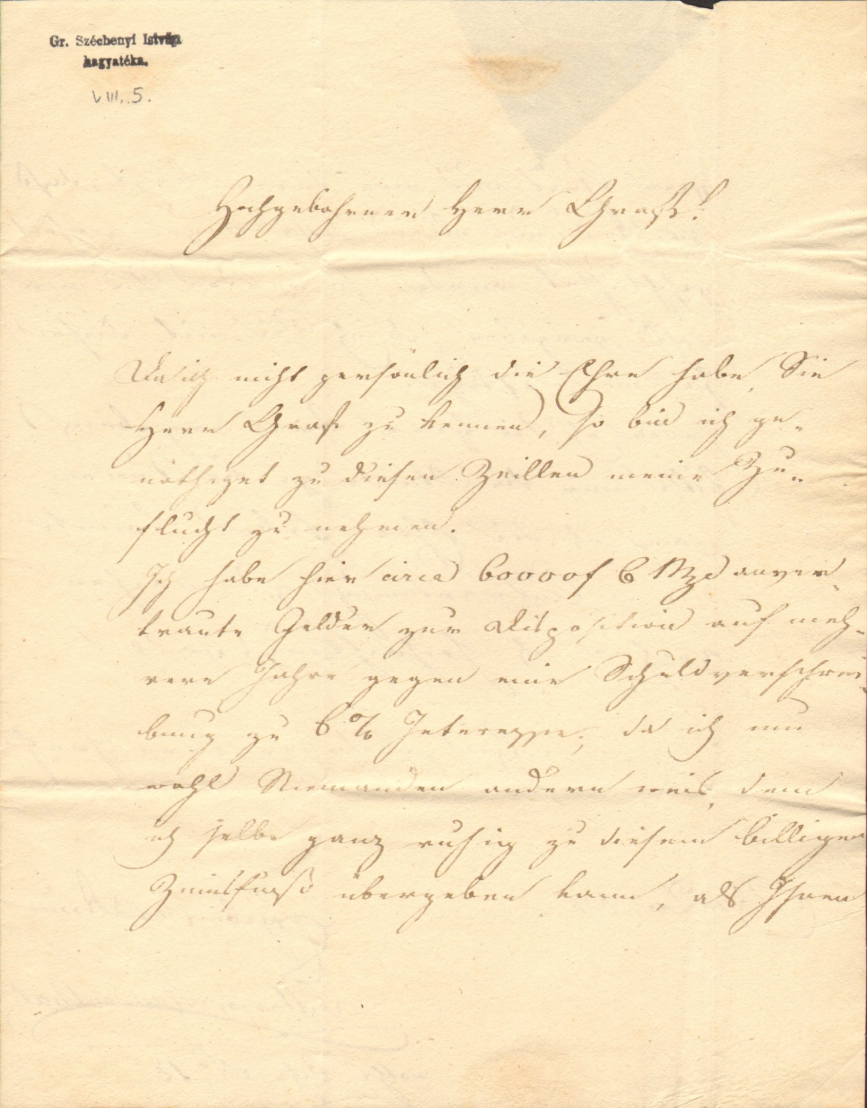 Von Standenthal levele Széchenyi Istvánnak (Magyar Környezetvédelmi és Vízügyi Múzeum - Duna Múzeum CC BY-NC-SA)