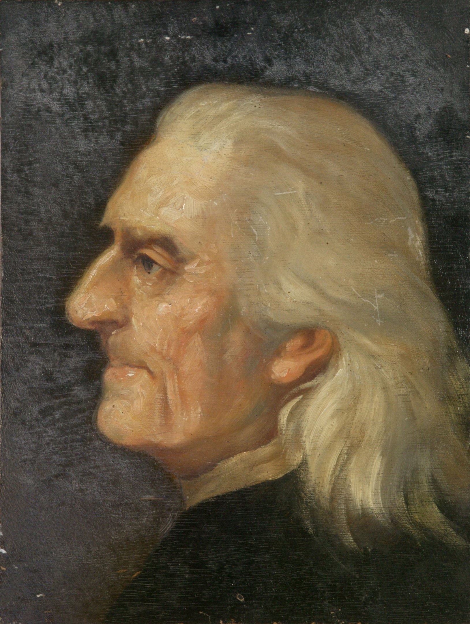Fatáblára festett Liszt Ferenc arckép (Magyar Környezetvédelmi és Vízügyi Múzeum - Duna Múzeum CC BY-NC-SA)