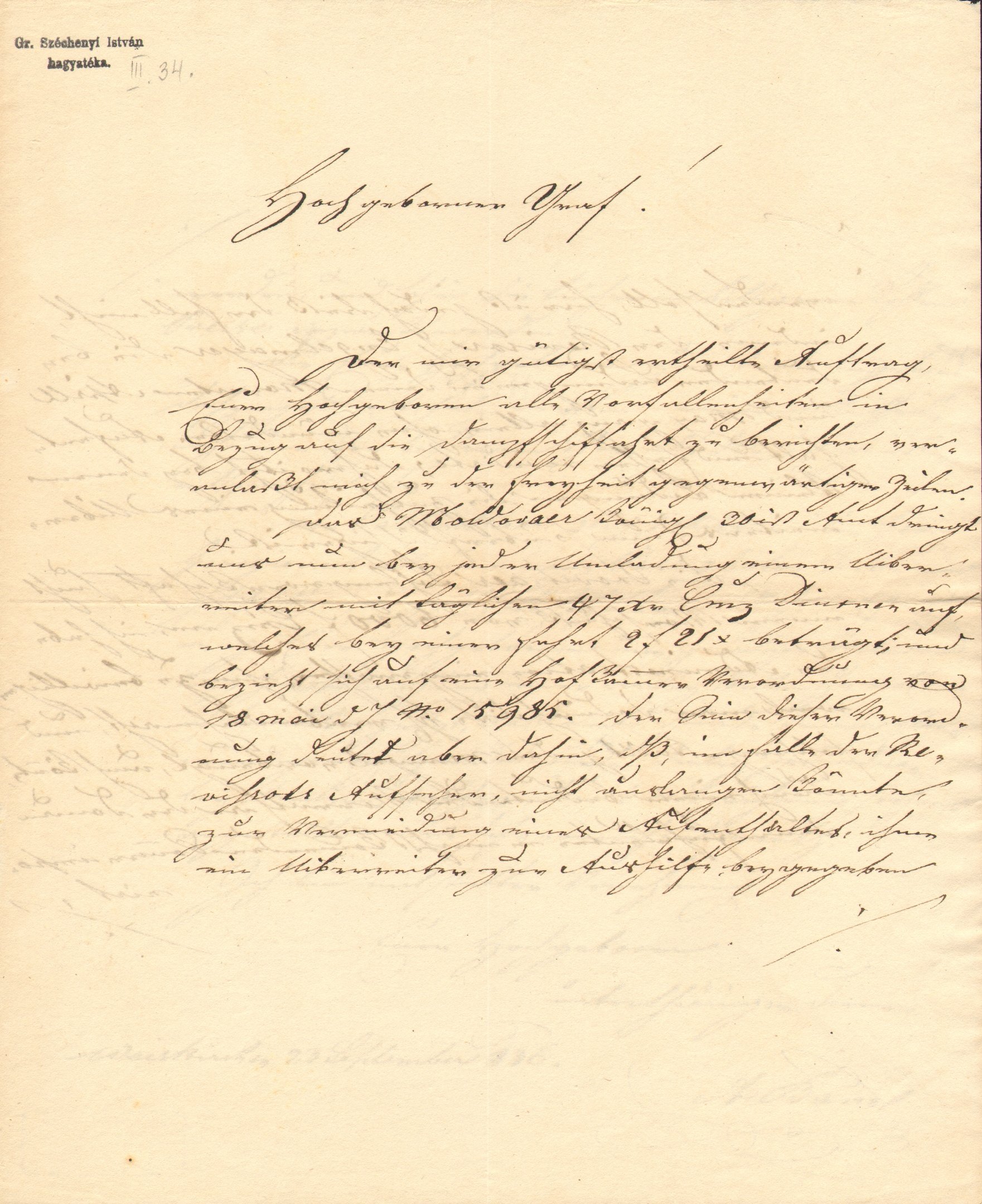 A. Brandt levele Széchenyi Istvánhoz (Magyar Környezetvédelmi és Vízügyi Múzeum - Duna Múzeum CC BY-NC-SA)