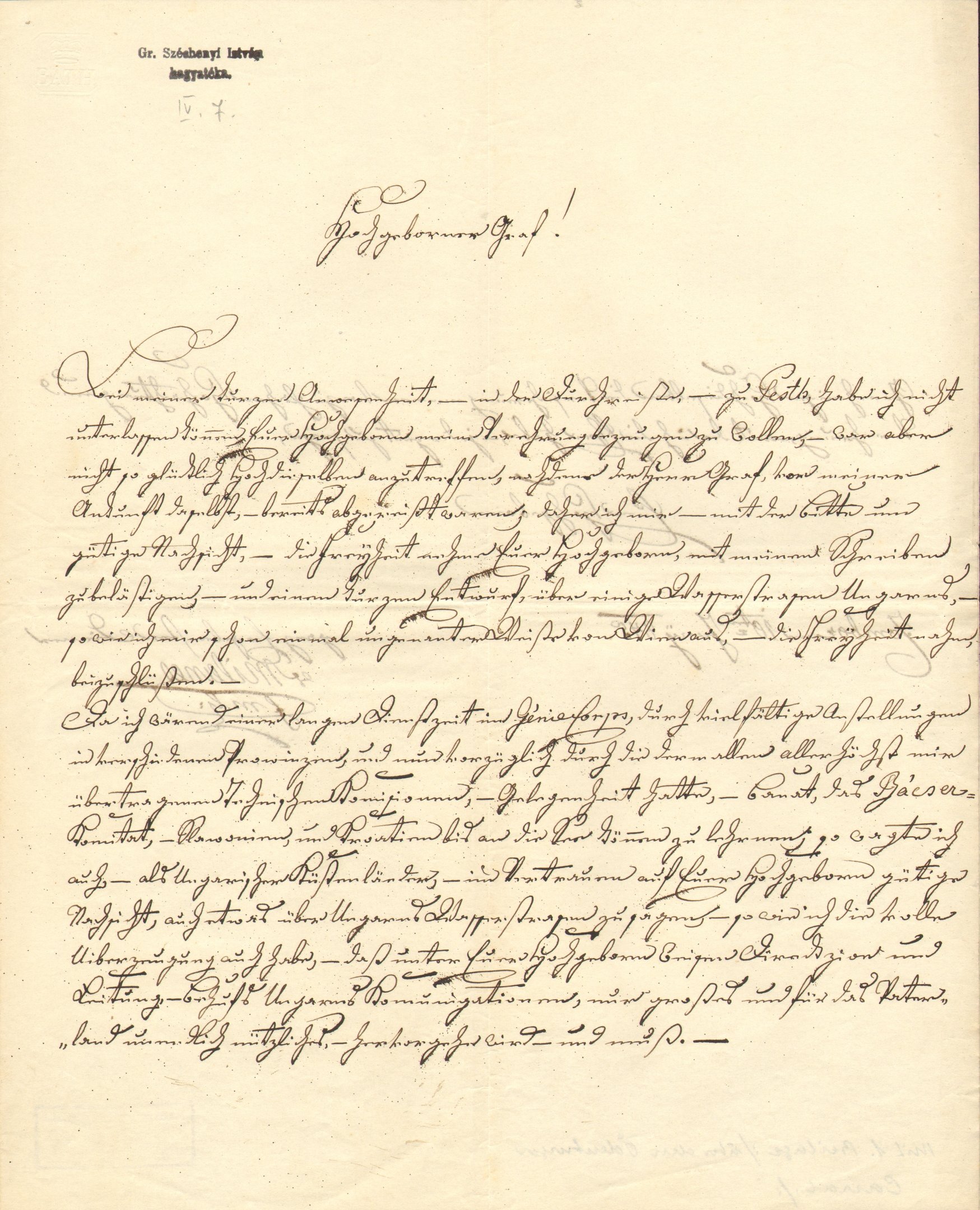 Mileinet levele Széchenyi Istvánhoz (Magyar Környezetvédelmi és Vízügyi Múzeum - Duna Múzeum CC BY-NC-SA)