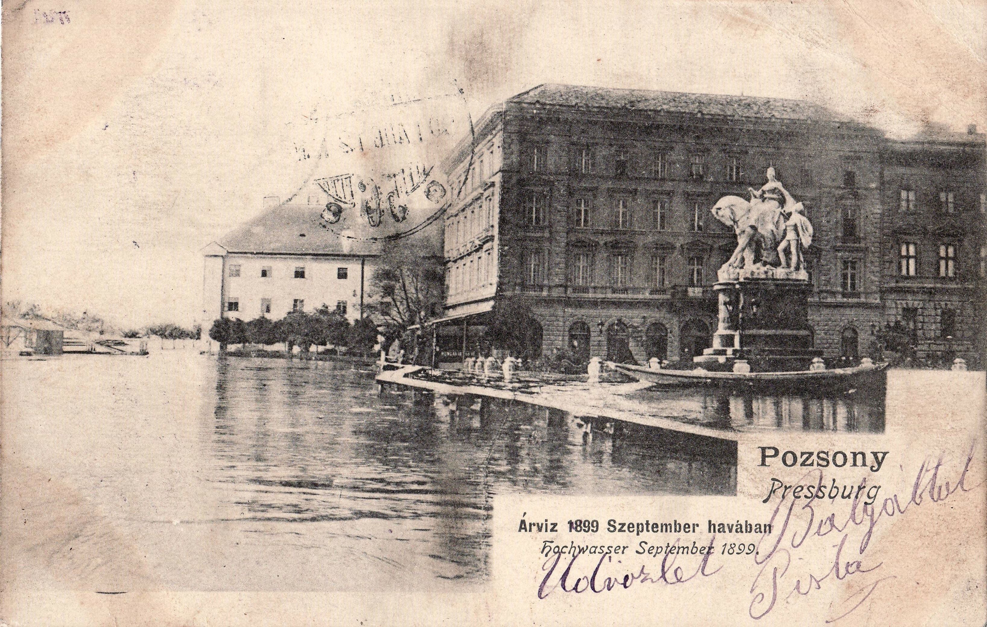 Pozsony – Árvíz 1899 Szeptember havában (Magyar Környezetvédelmi és Vízügyi Múzeum - Duna Múzeum CC BY-NC-SA)