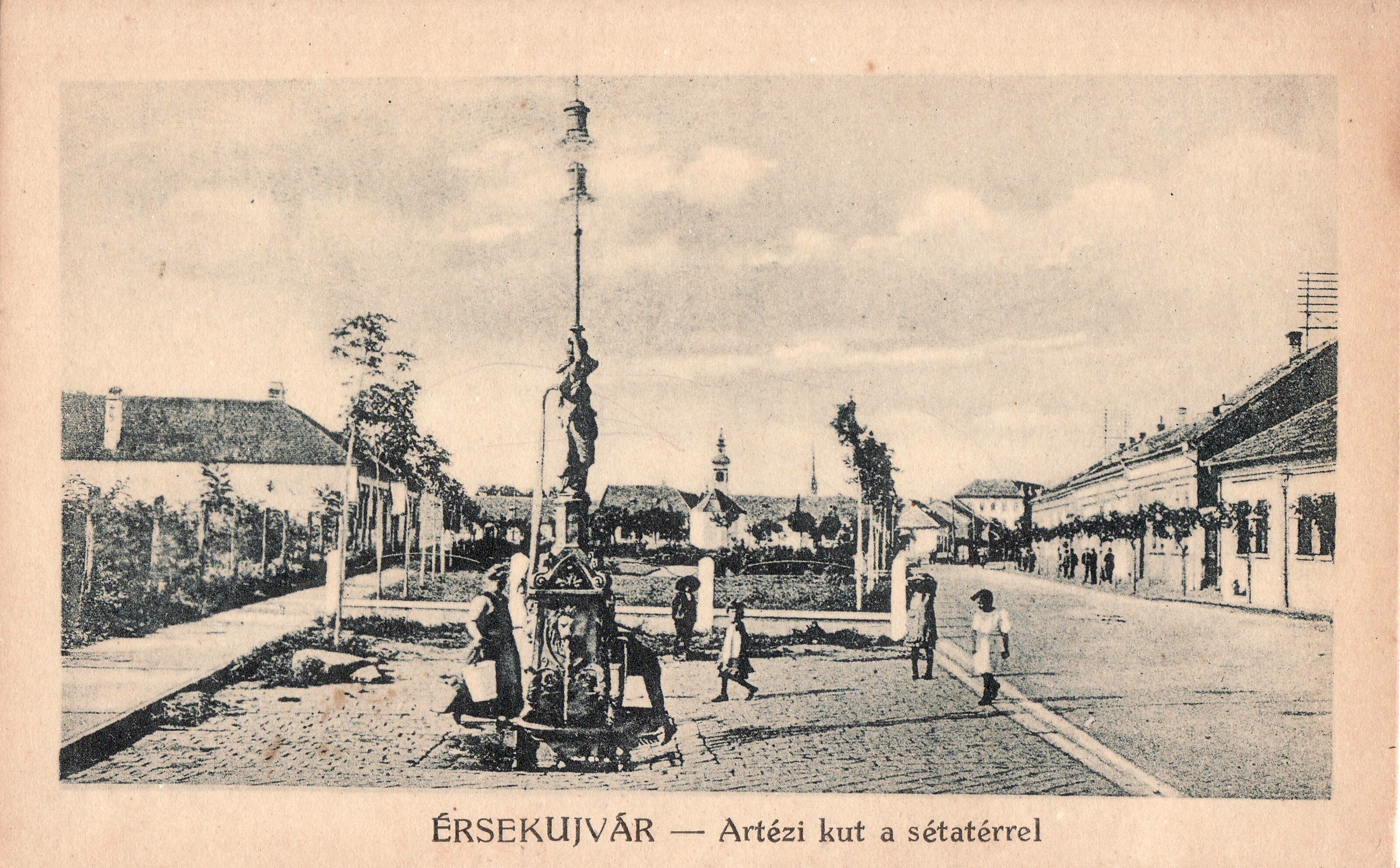 Érsekújvár – Artézi kút a sétatérrel (Magyar Környezetvédelmi és Vízügyi Múzeum - Duna Múzeum CC BY-NC-SA)