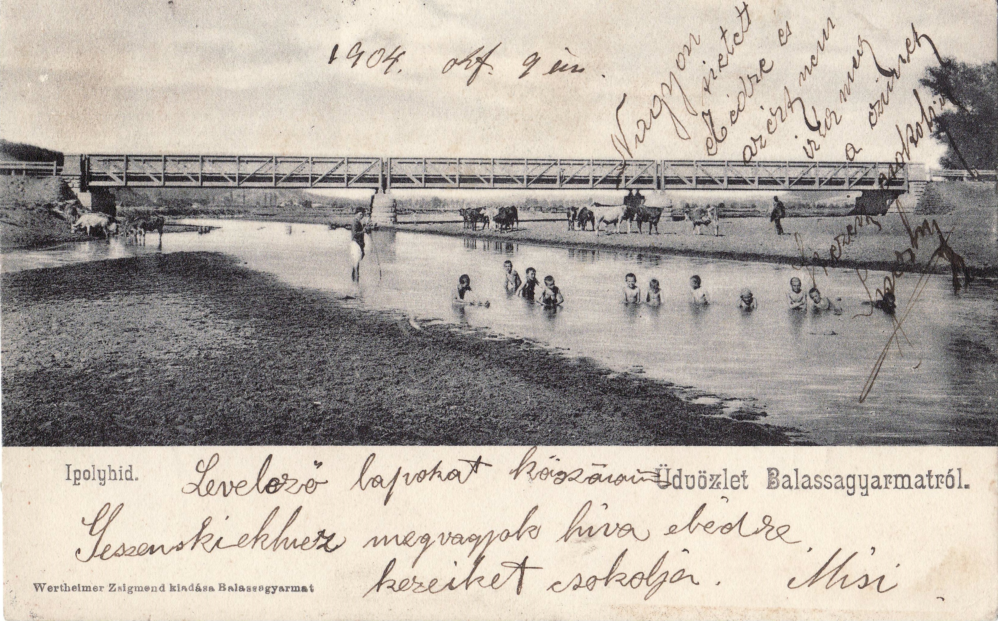 Üdvözlet Balassagyarmatról – Ipolyhíd (Magyar Környezetvédelmi és Vízügyi Múzeum - Duna Múzeum CC BY-NC-SA)