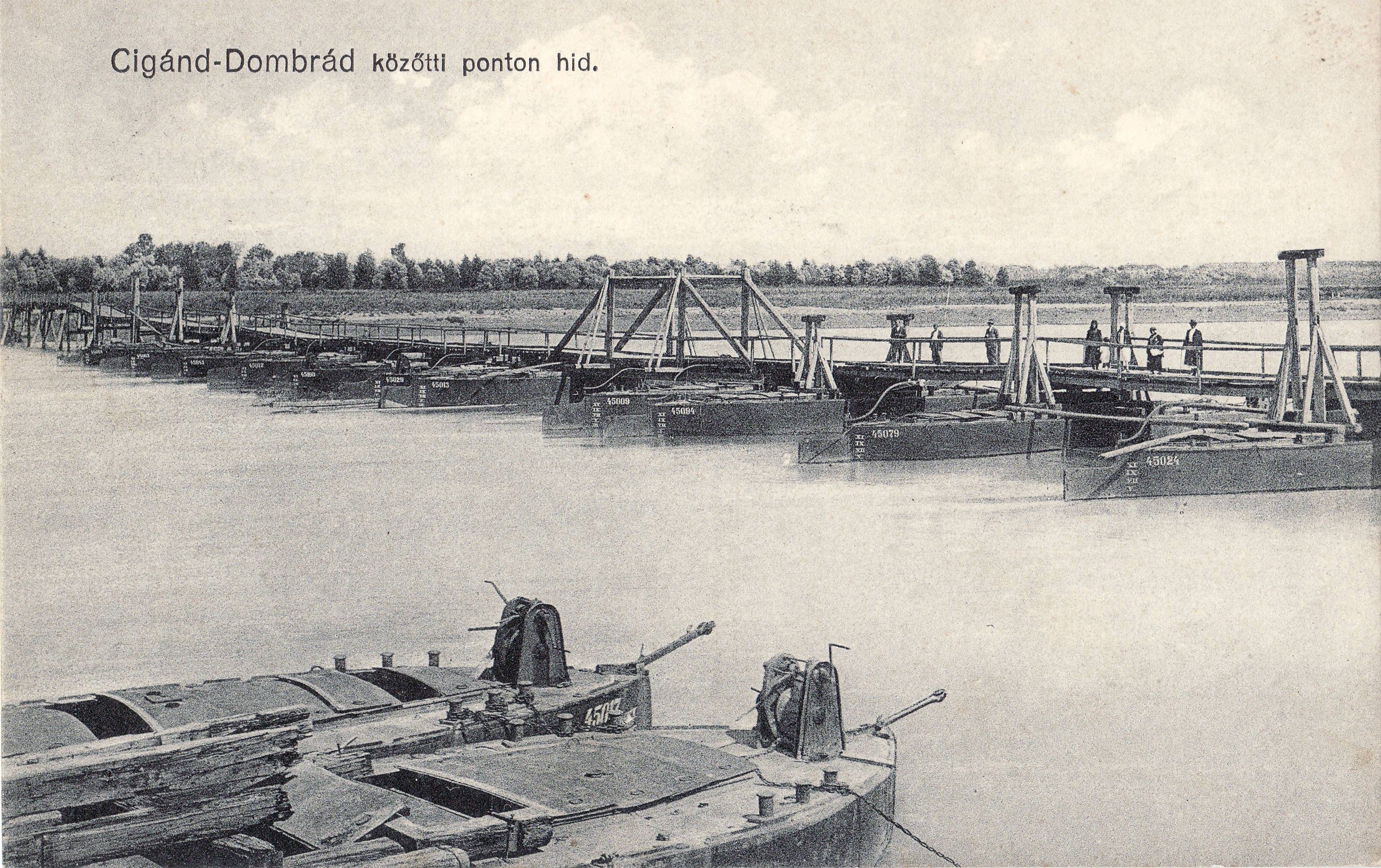 Cigánd-Dombrád közötti ponton híd (Magyar Környezetvédelmi és Vízügyi Múzeum - Duna Múzeum CC BY-NC-SA)