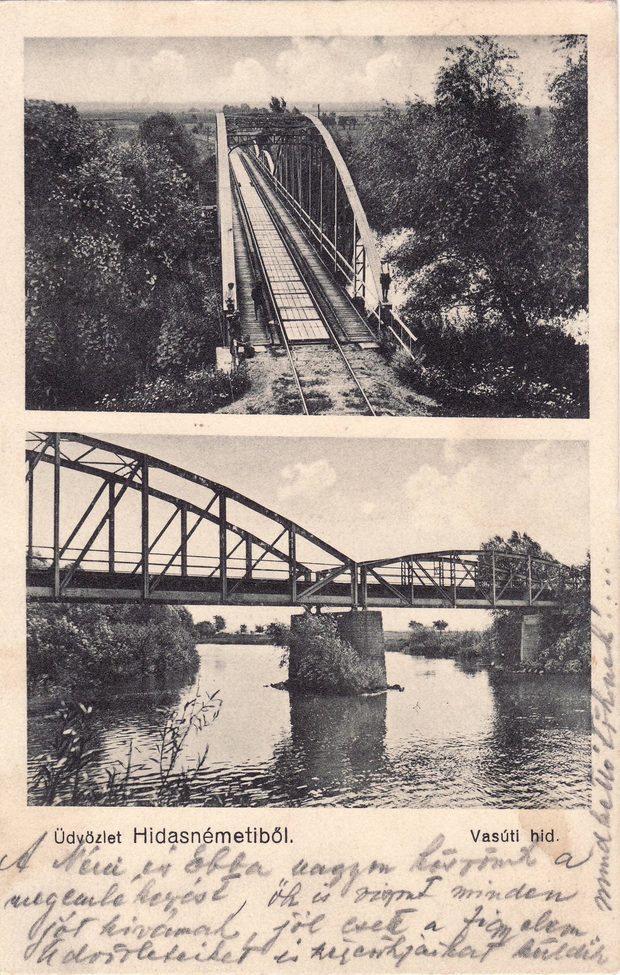 Üdvözlet Hidasnémetiből – Vasúti híd (Magyar Környezetvédelmi és Vízügyi Múzeum - Duna Múzeum CC BY-NC-SA)