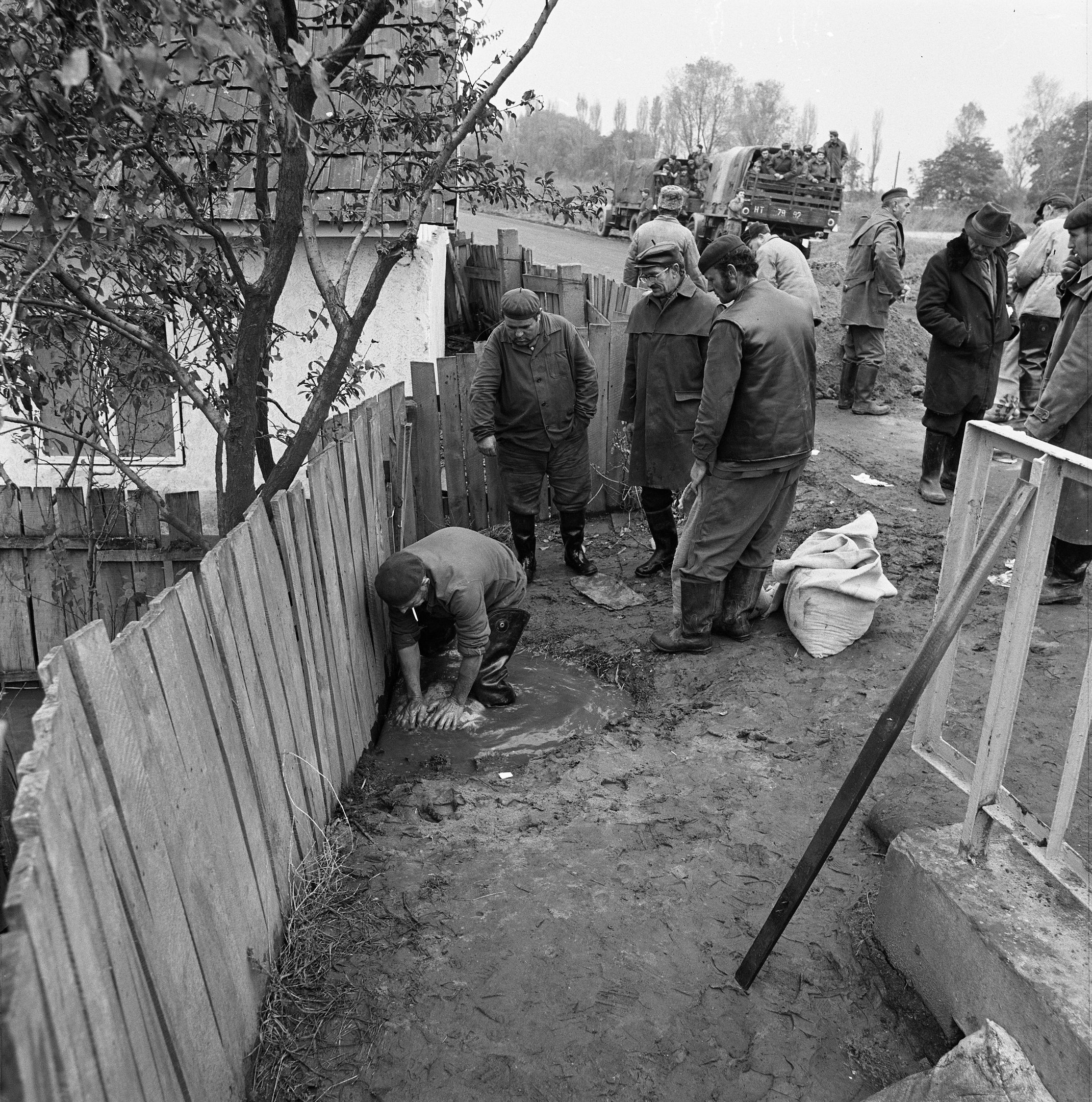 1974. évi árvíz a Sajón (Magyar Környezetvédelmi és Vízügyi Múzeum - Duna Múzeum CC BY-NC-SA)