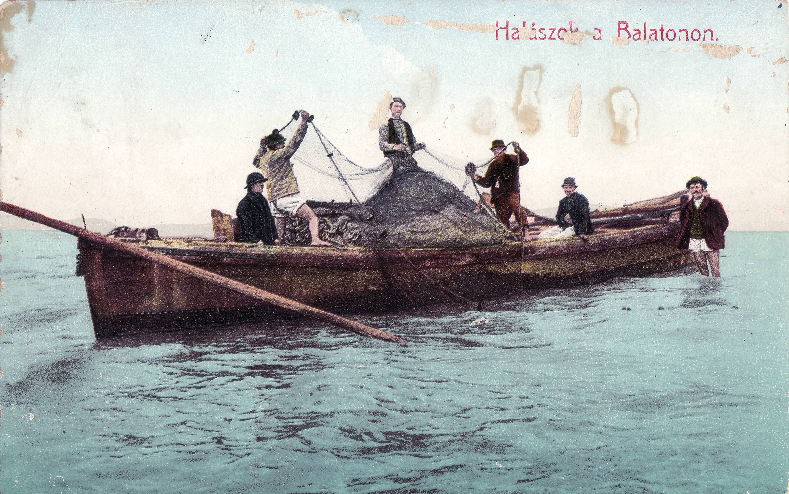 Halászok a Balatonon (Magyar Környezetvédelmi és Vízügyi Múzeum - Duna Múzeum CC BY-NC-SA)