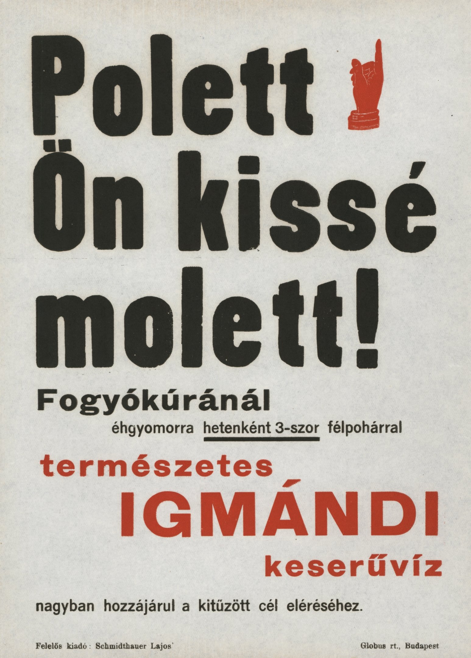 Polett, Ön kissé molett! - Igmándi keserűvíz reklám-villamosplakátja (Magyar Környezetvédelmi és Vízügyi Múzeum - Duna Múzeum CC BY-NC-SA)