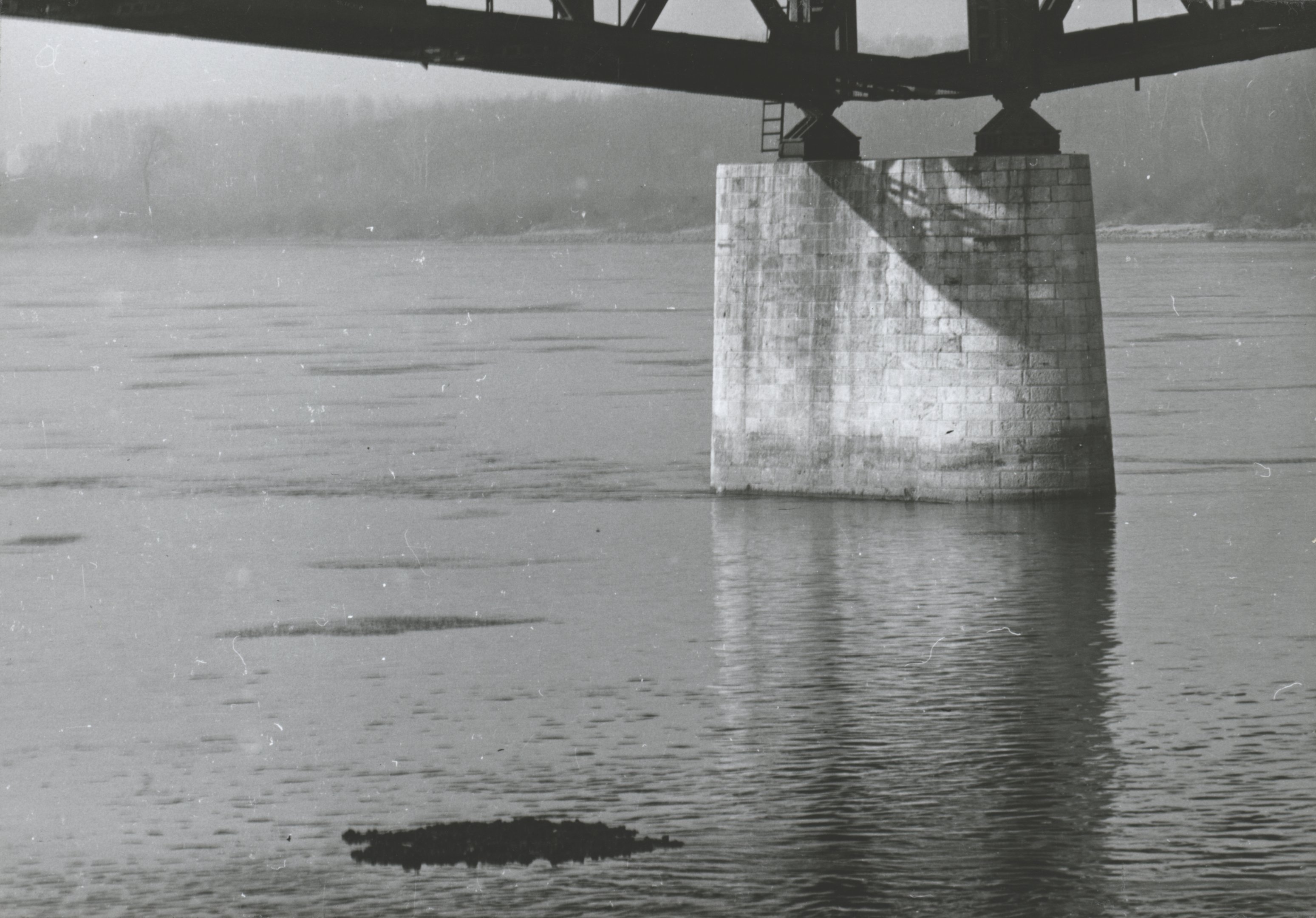 Nagyobb pakura "sziget" a Dunaföldvári hídnál (Magyar Környezetvédelmi és Vízügyi Múzeum - Duna Múzeum CC BY-NC-SA)