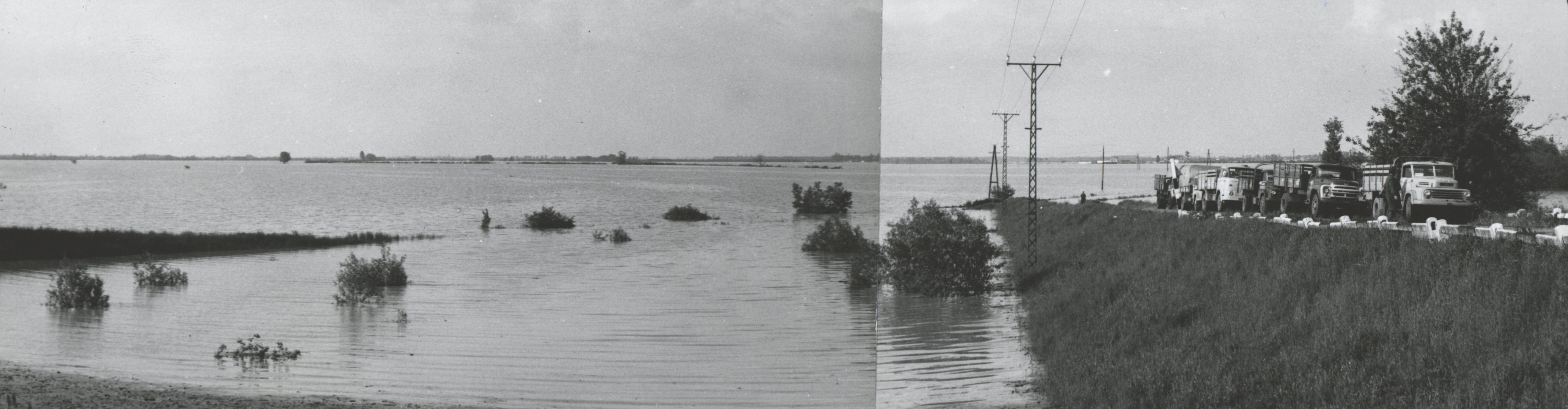 Vízborítás a Tisza-Szamos közben a nábrádi szakadás feletti részen (Magyar Környezetvédelmi és Vízügyi Múzeum - Duna Múzeum CC BY-NC-SA)
