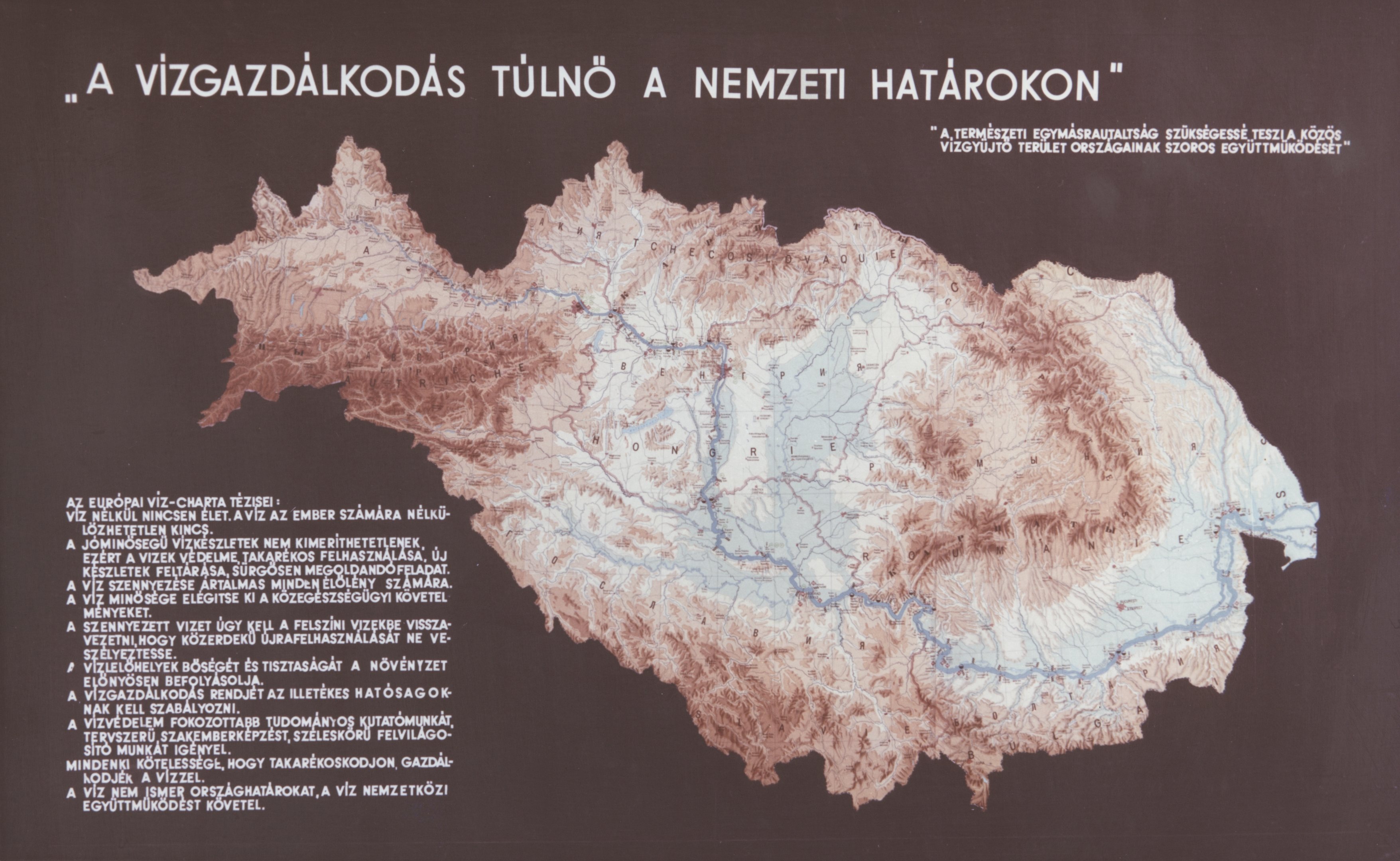 A Duna vízgyűjtő területének térképe (Magyar Környezetvédelmi és Vízügyi Múzeum - Duna Múzeum CC BY-NC-SA)