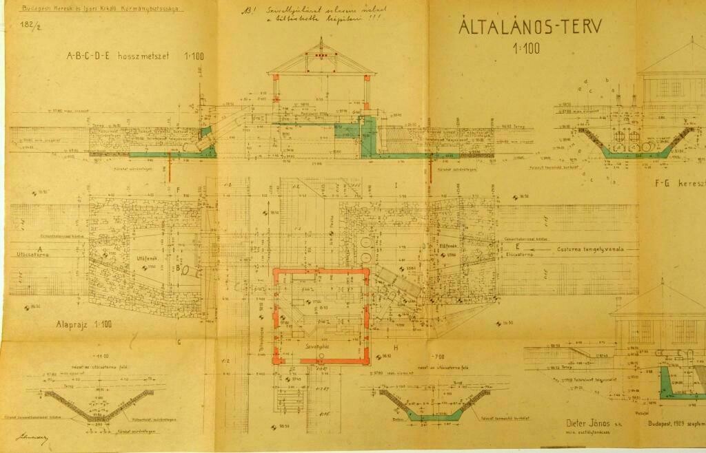Makádi szivattyútelep általános terve (Duna Múzeum CC BY-NC-SA)