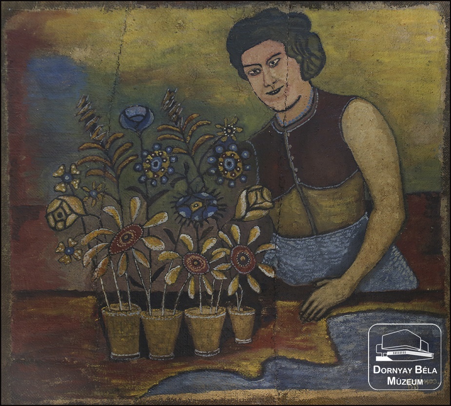 Nő virágcserepekkel (Dornyay Béla Múzeum, Salgótarján CC BY-NC-SA)