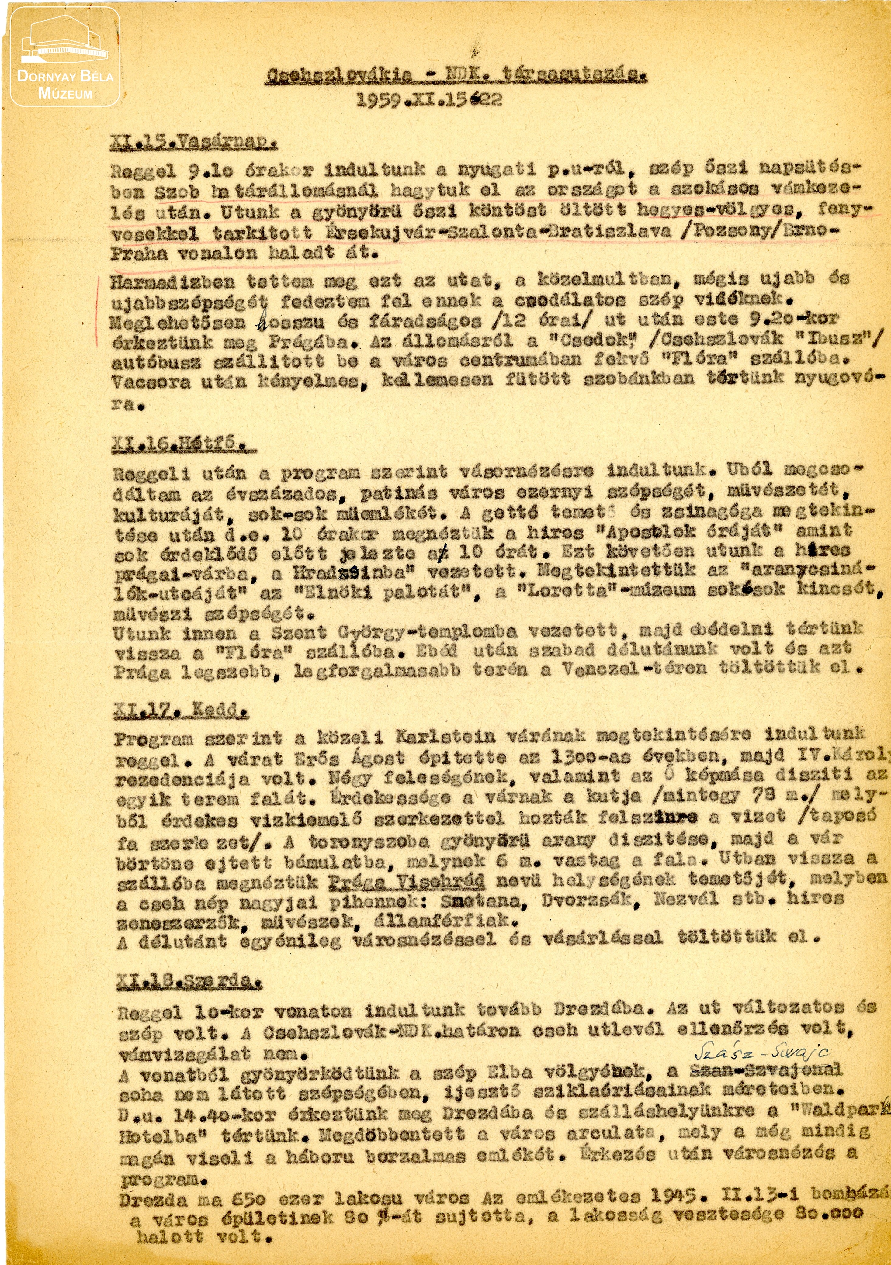 Beszámoló Csehszlovák és NDK-s tanulmányútról (Dornyay Béla Múzeum, Salgótarján CC BY-NC-SA)