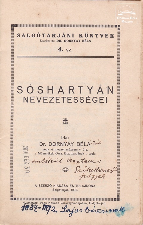 Sóshartyán nevezetességei (Dornyay Béla Múzeum, Salgótarján CC BY-NC-SA)